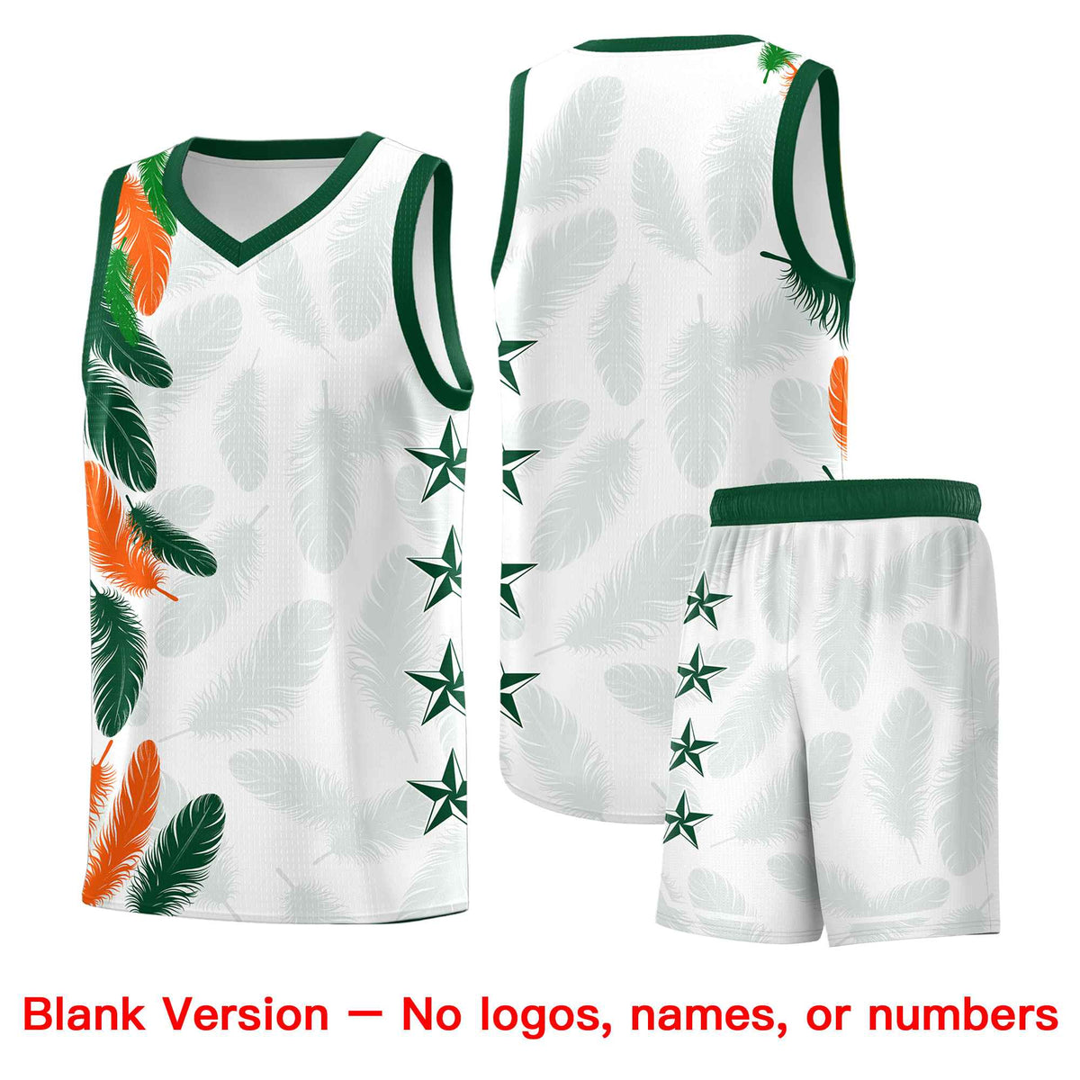 Custom Youth Basketball Jersey White Old Gold Feather Series Sports Uniform