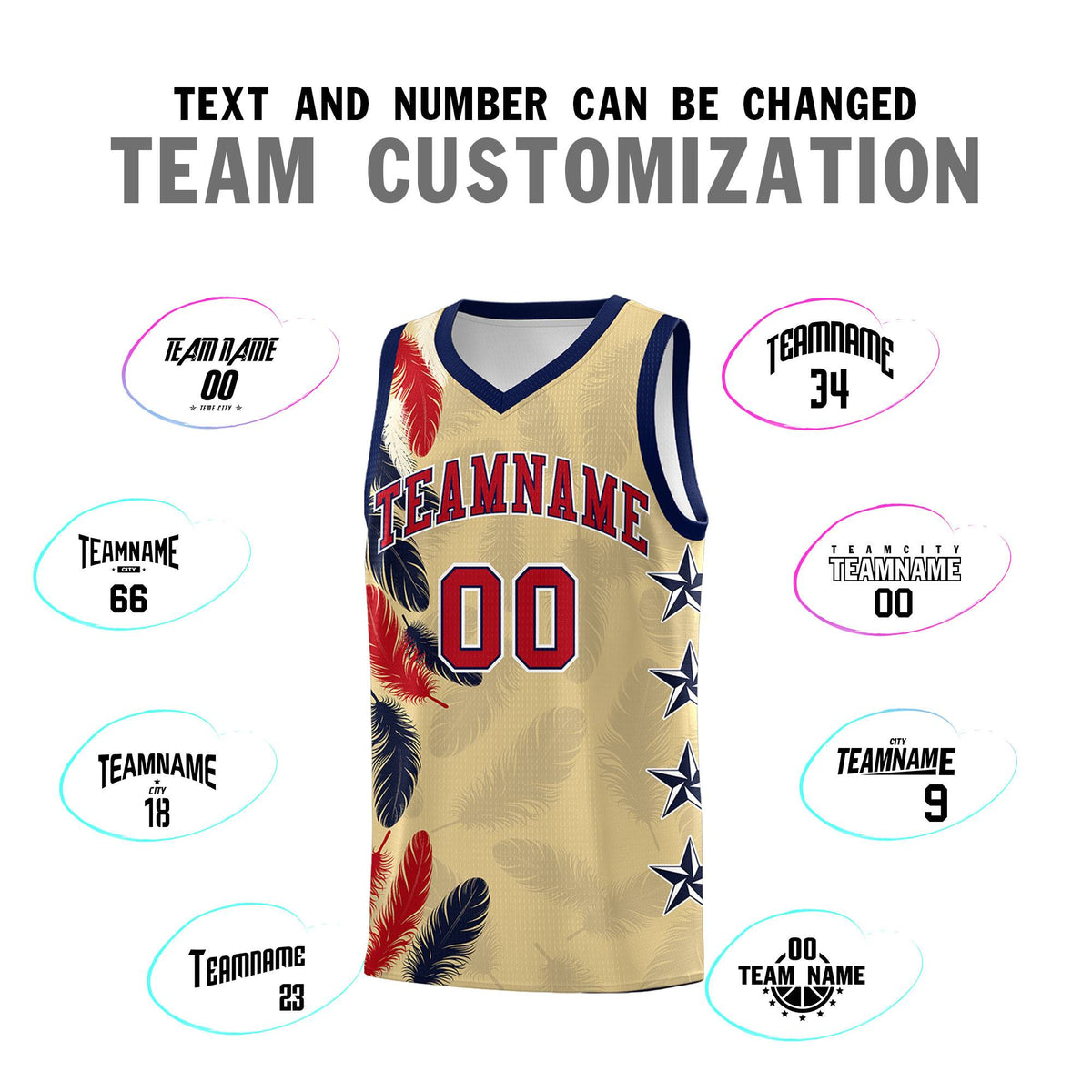 Custom Youth Basketball Jersey Khaki Red Feather Series Sports Uniform