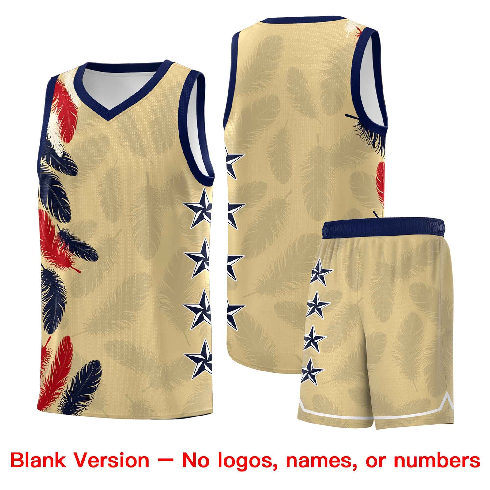 Custom Youth Basketball Jersey Khaki Red Feather Series Sports Uniform