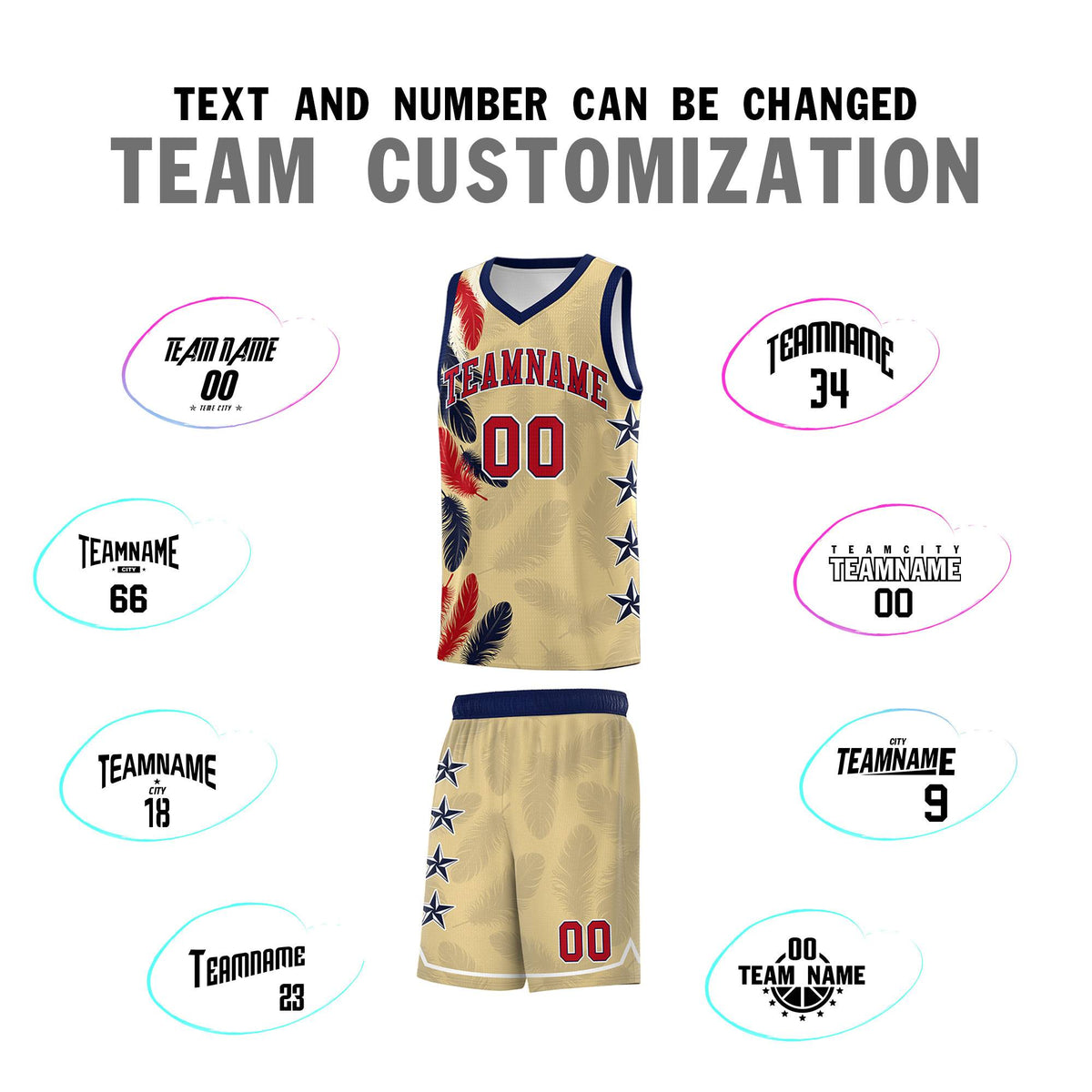 Custom Youth Basketball Jersey Khaki Red Feather Series Sports Uniform