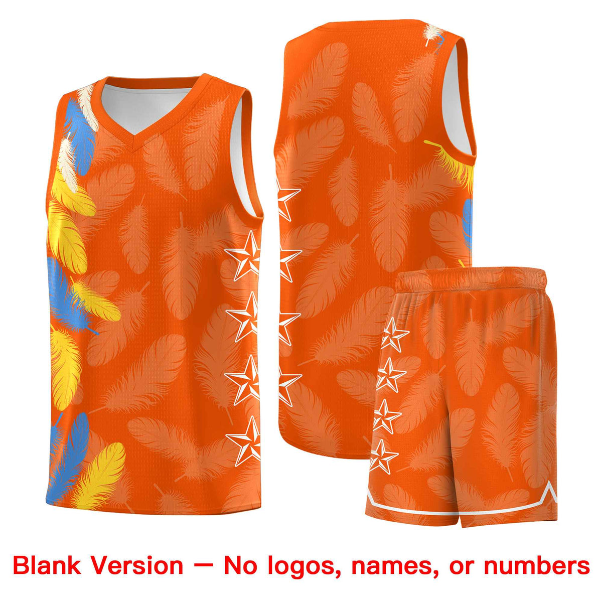 Custom Youth Basketball Jersey Orange Powder Blue Feather Series Sports Uniform