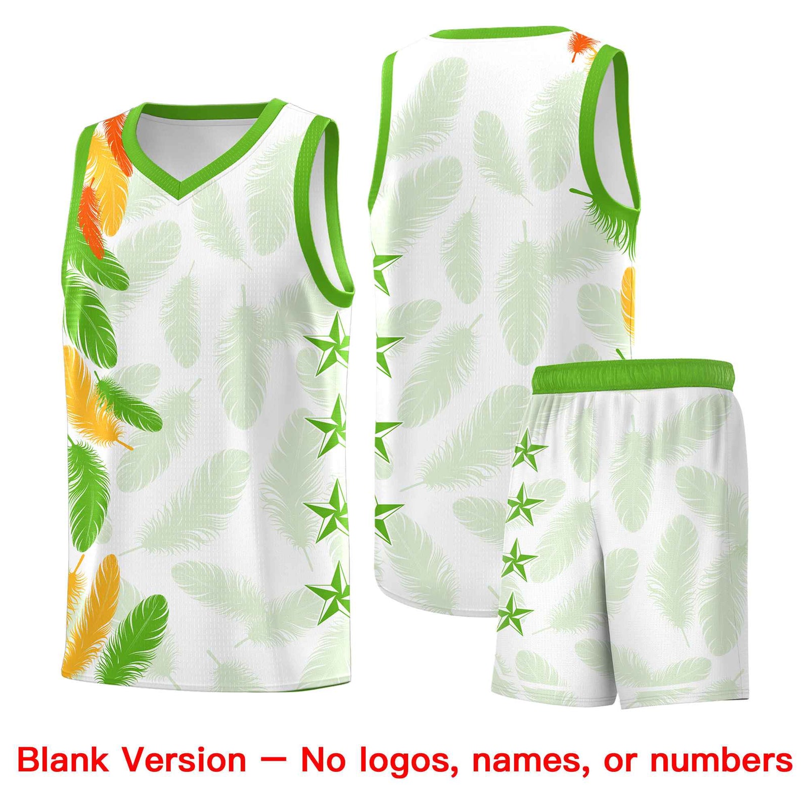 Custom Youth Basketball Jersey White Orange Feather Series Sports Uniform