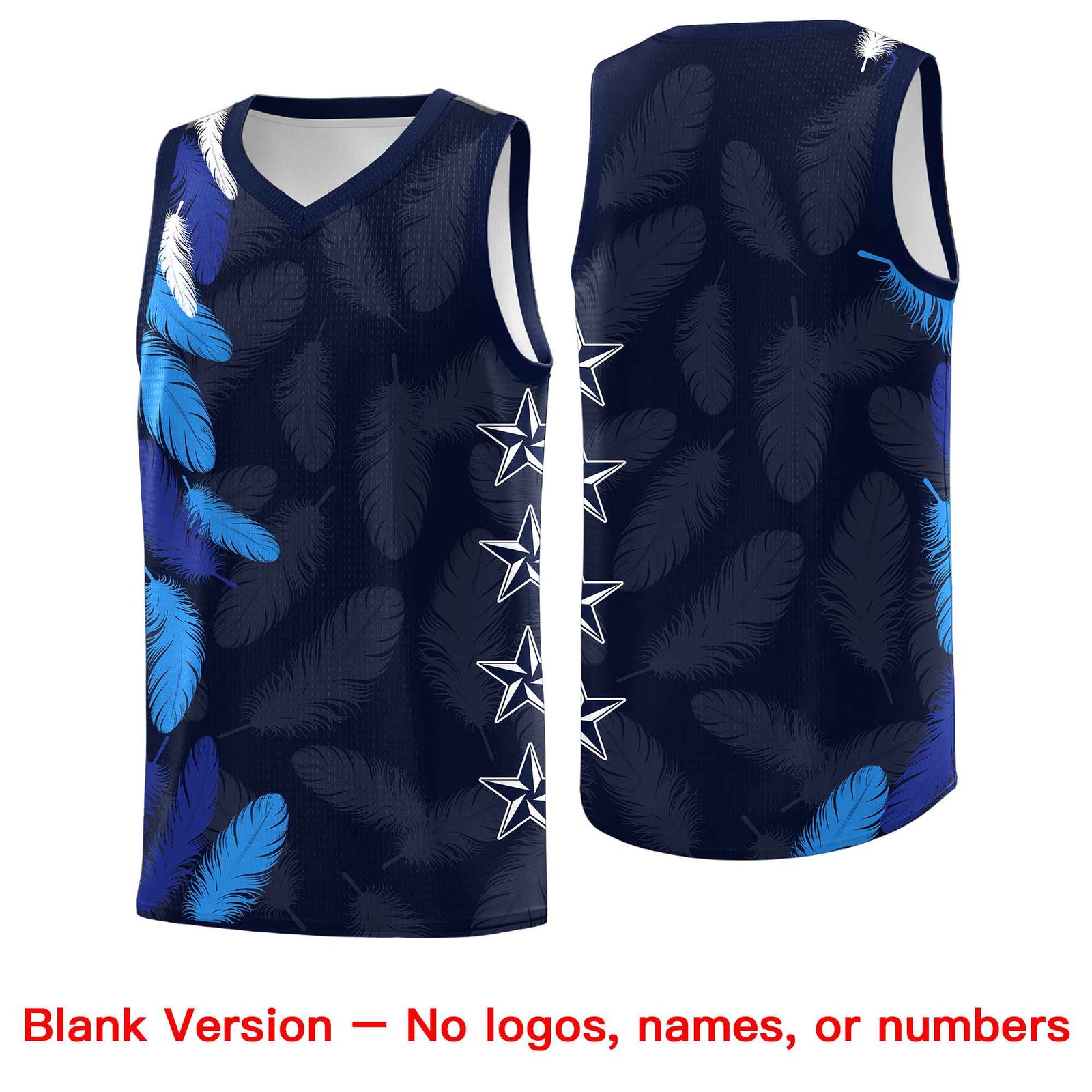 Custom Youth Basketball Jersey Navy Powder Blue Feather Series Sports Uniform
