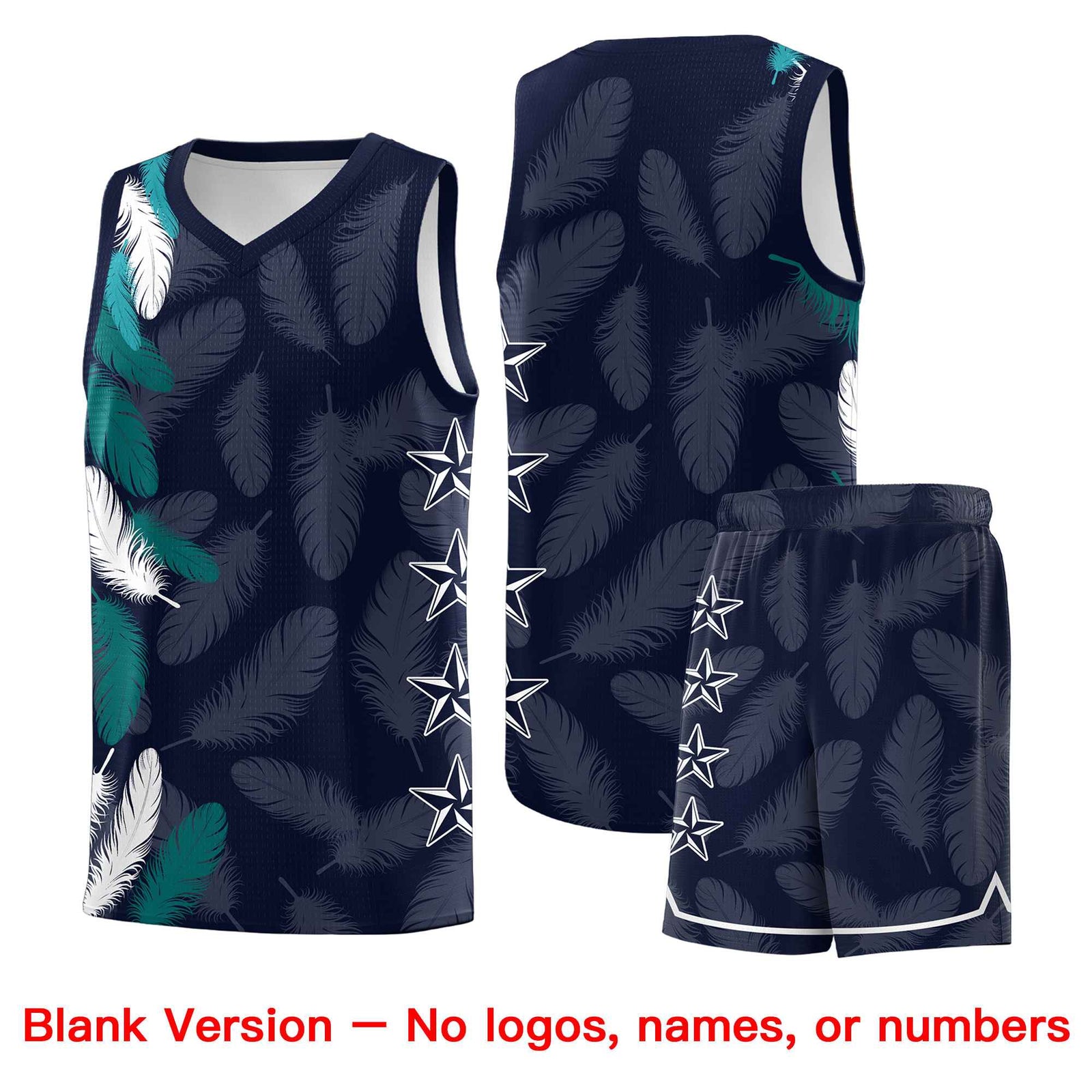 Custom Youth Basketball Jersey Navy Gold Feather Series Sports Uniform