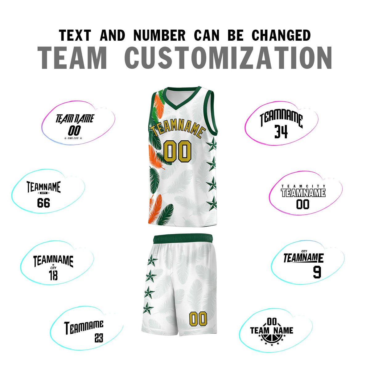 Custom Youth Basketball Jersey White Old Gold Feather Series Sports Uniform