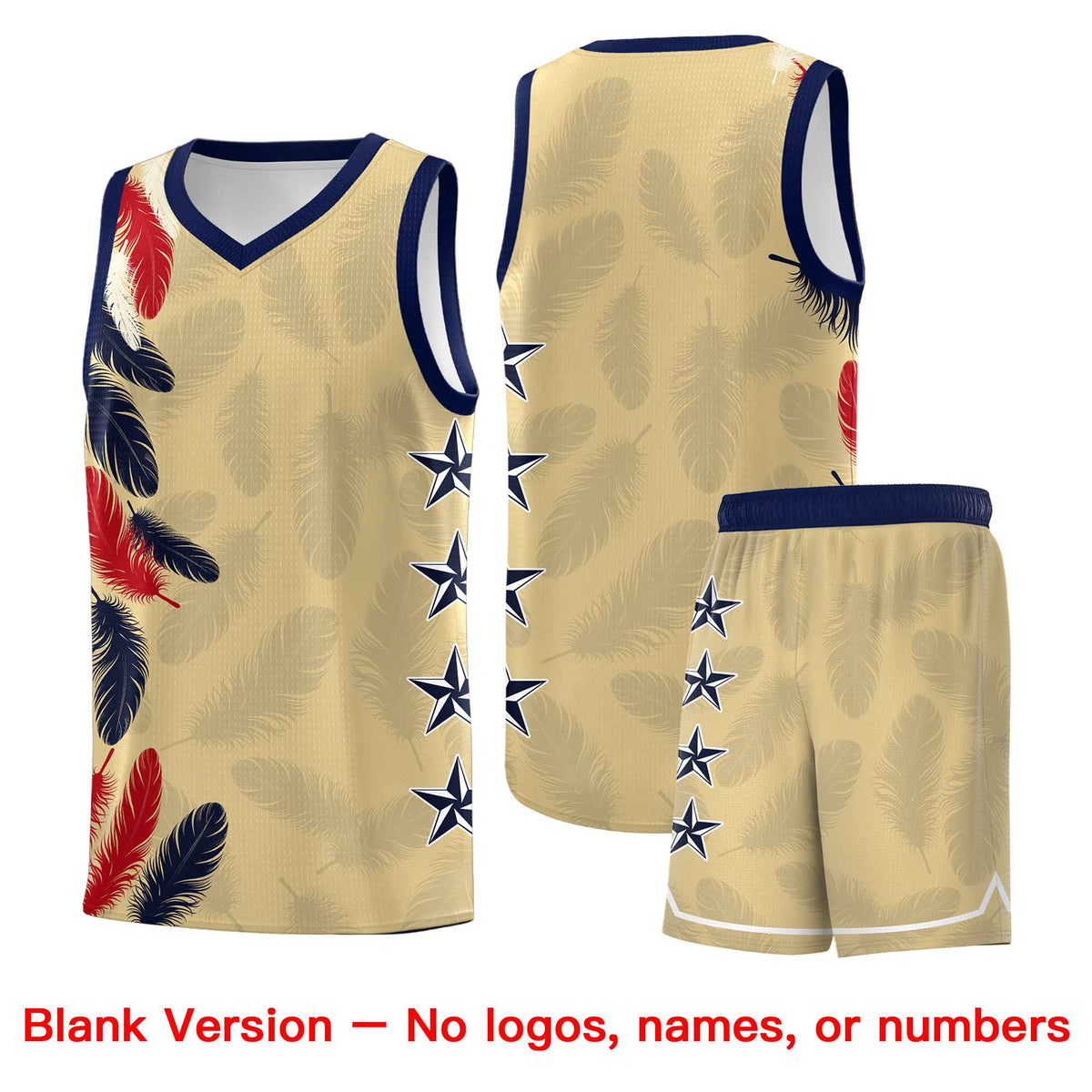 Custom Youth Basketball Jersey Khaki Red Feather Series Sports Uniform
