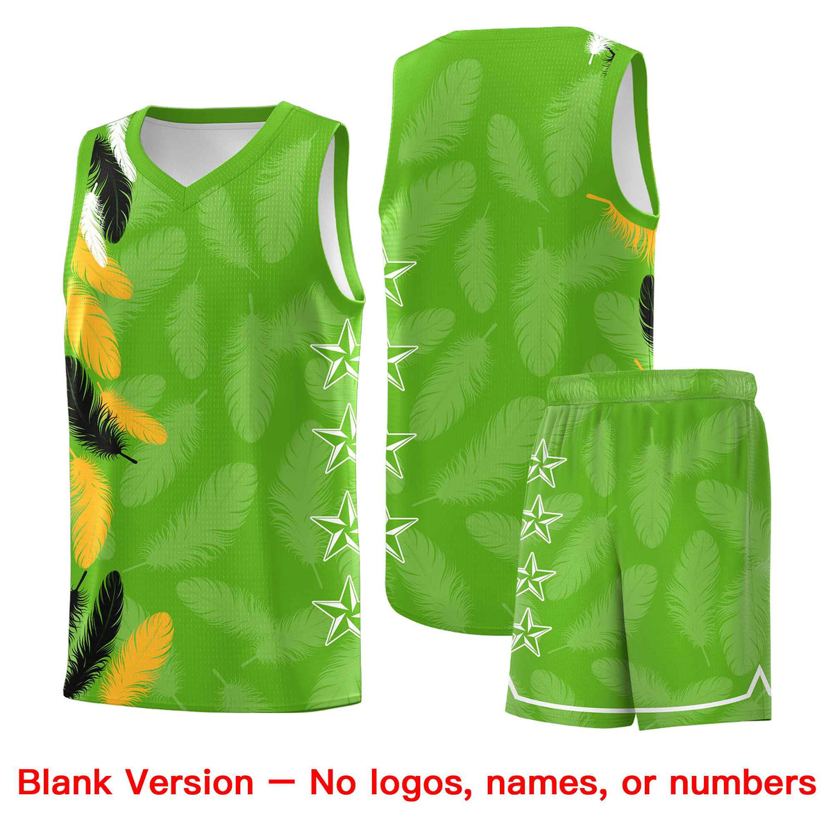 Custom Youth Basketball Jersey Neon Green Black Feather Series Sports Uniform