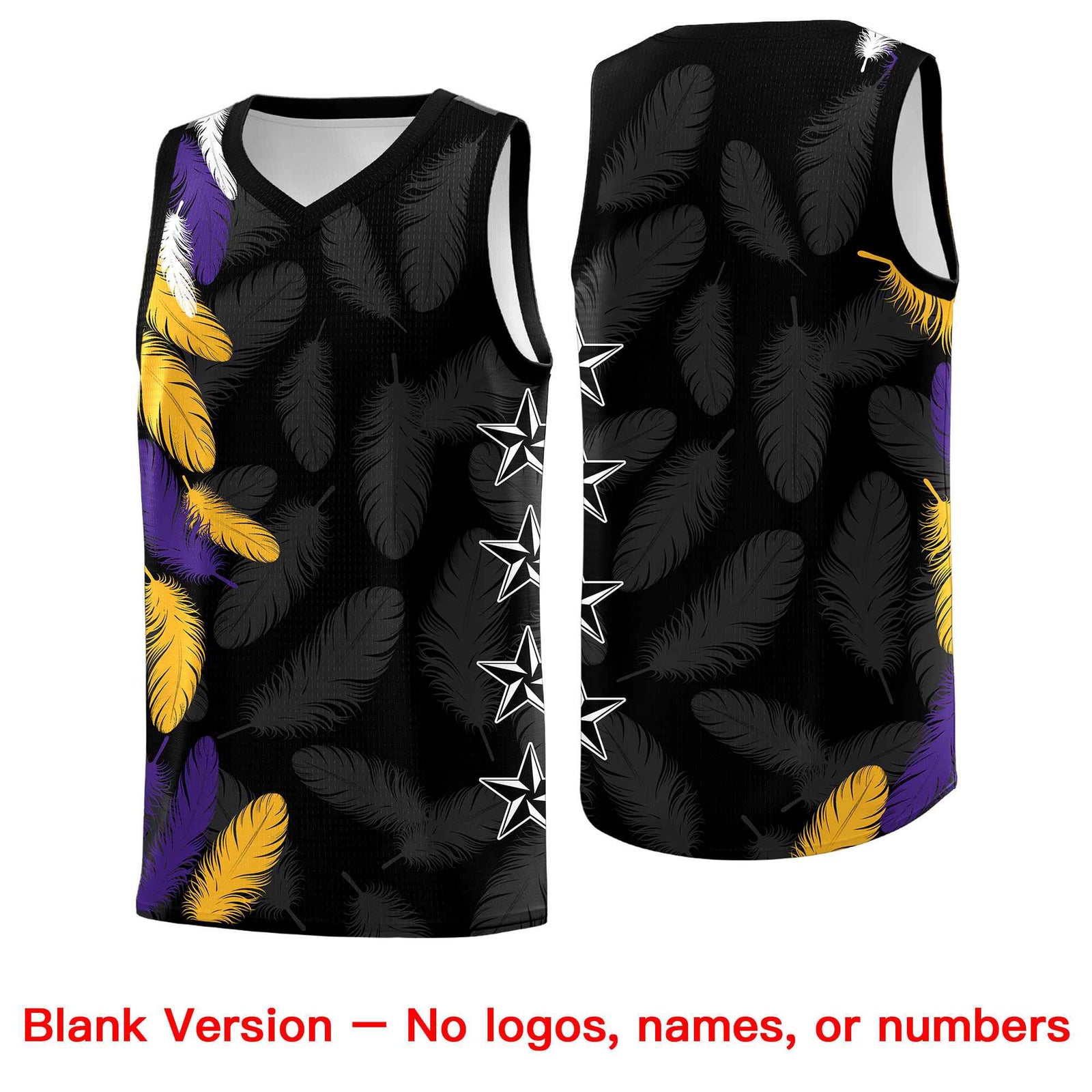 Custom Youth Basketball Jersey Black Purple Feather Series Sports Uniform