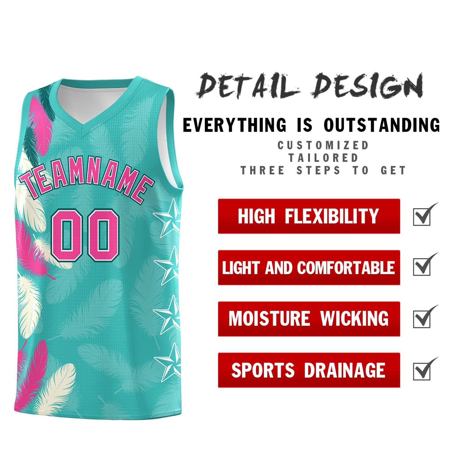 Custom Youth Basketball Jersey Bright Green Pink Feather Series Sports Uniform
