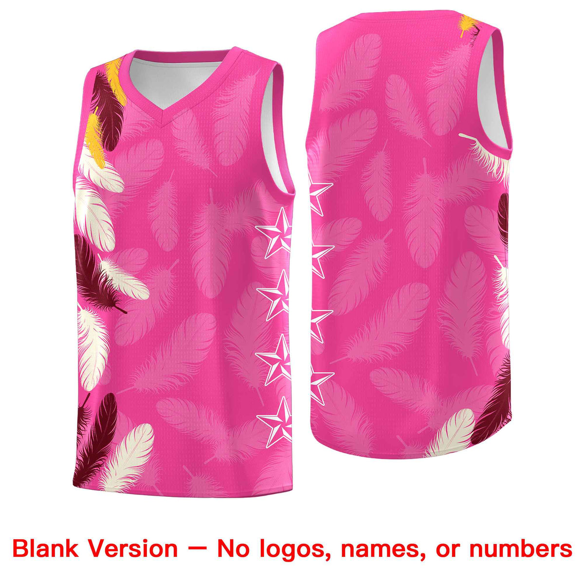 Custom Youth Basketball Jersey Pink Crimson Feather Series Sports Uniform