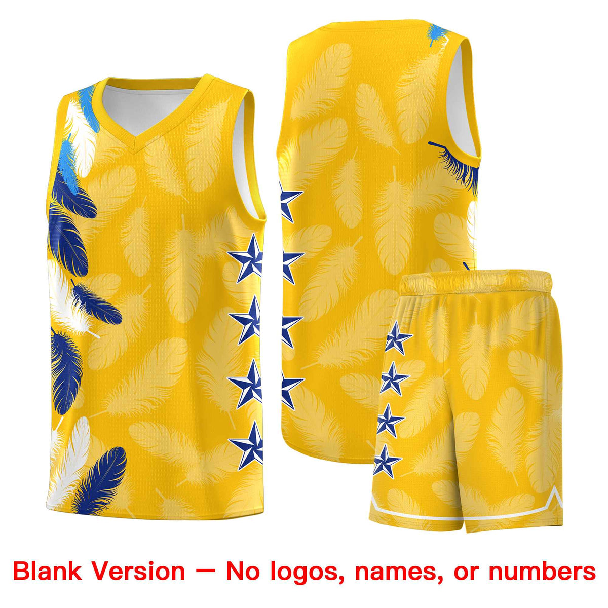 Custom Youth Basketball Jersey Gold Orange Feather Series Sports Uniform