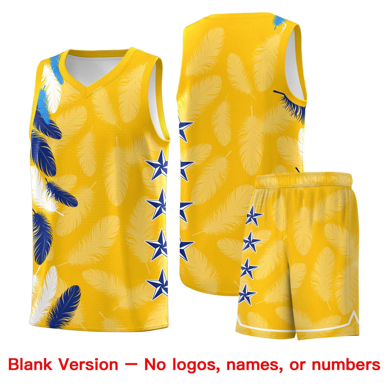 Custom Youth Basketball Jersey Gold Orange Feather Series Sports Uniform