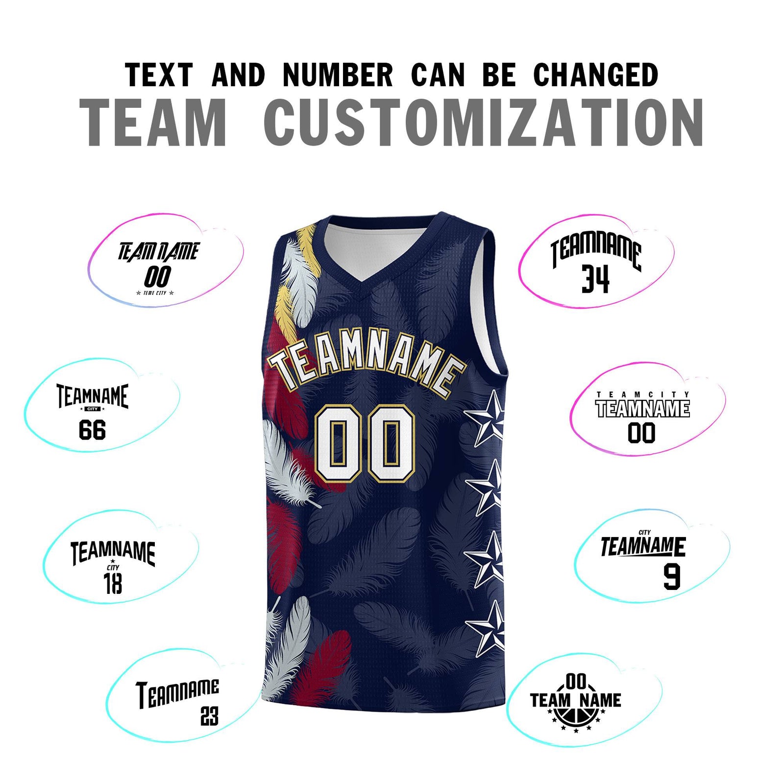Custom Youth Basketball Jersey Navy White Feather Series Sports Uniform