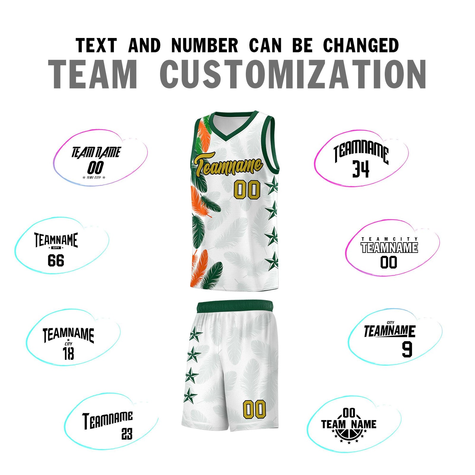 Custom Youth Basketball Jersey White Old Gold Feather Series Sports Uniform