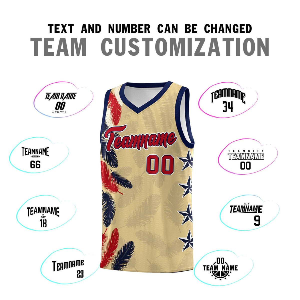 Custom Youth Basketball Jersey Khaki Red Feather Series Sports Uniform