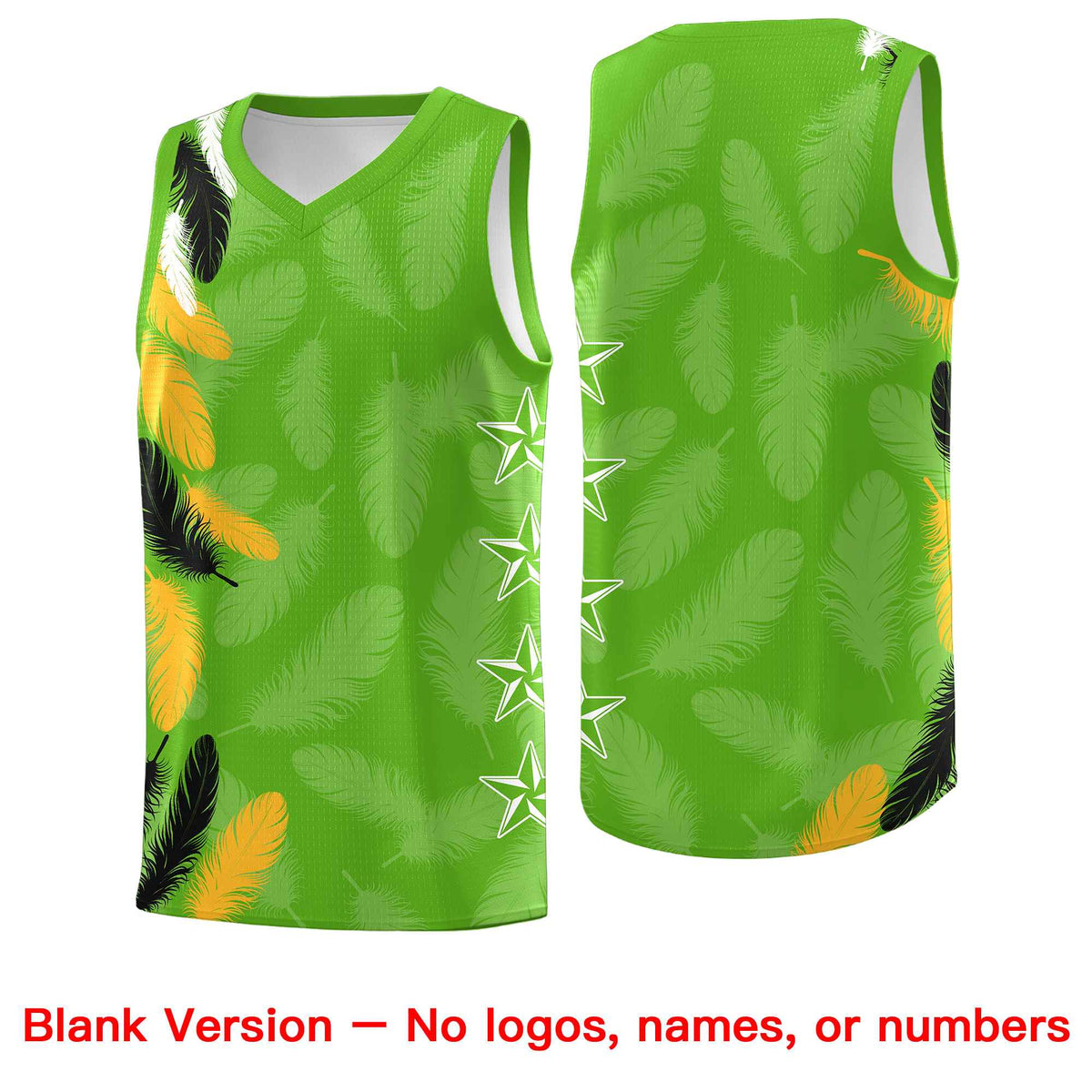 Custom Youth Basketball Jersey Neon Green Black Feather Series Sports Uniform