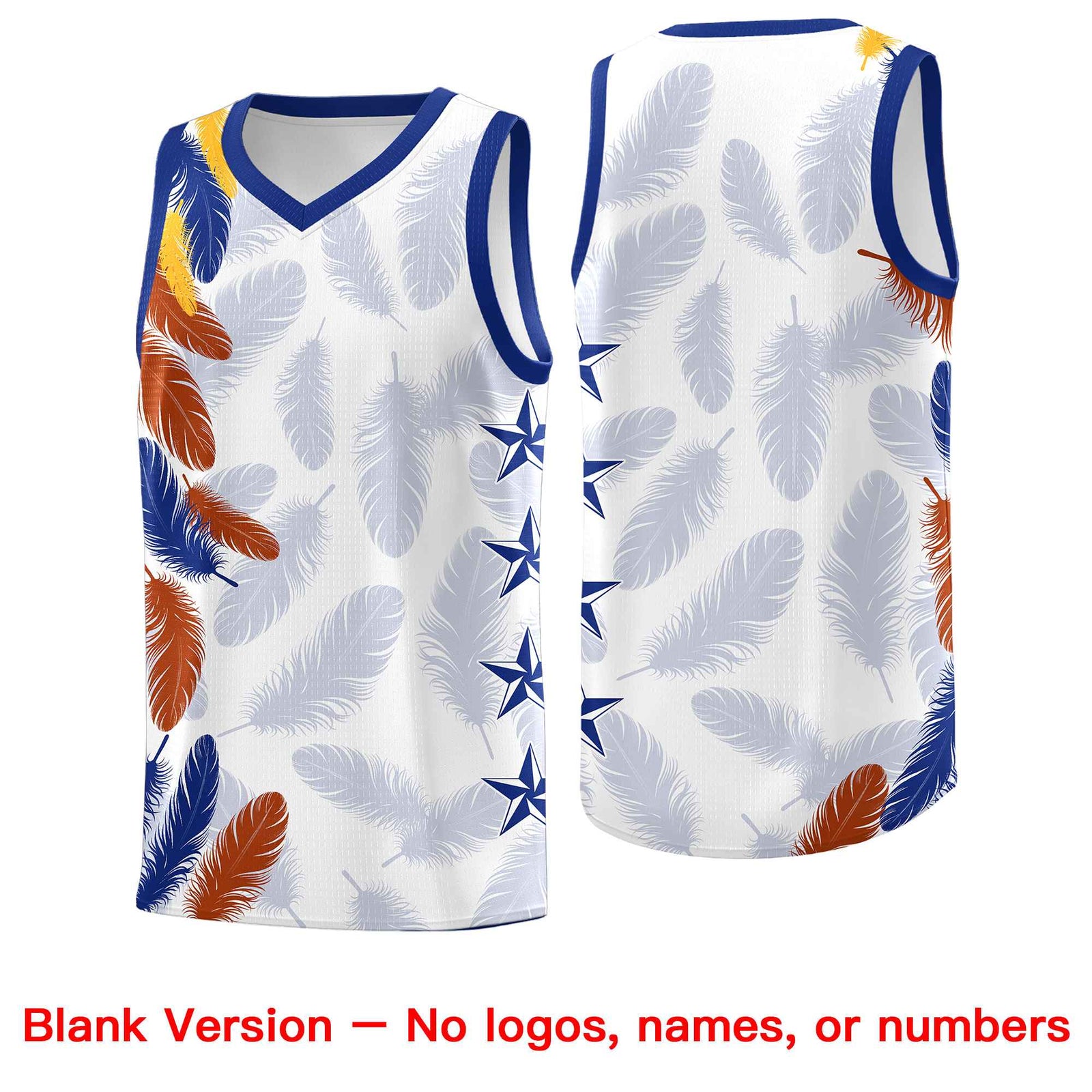 Custom Youth Basketball Jersey White Gold Feather Series Sports Uniform