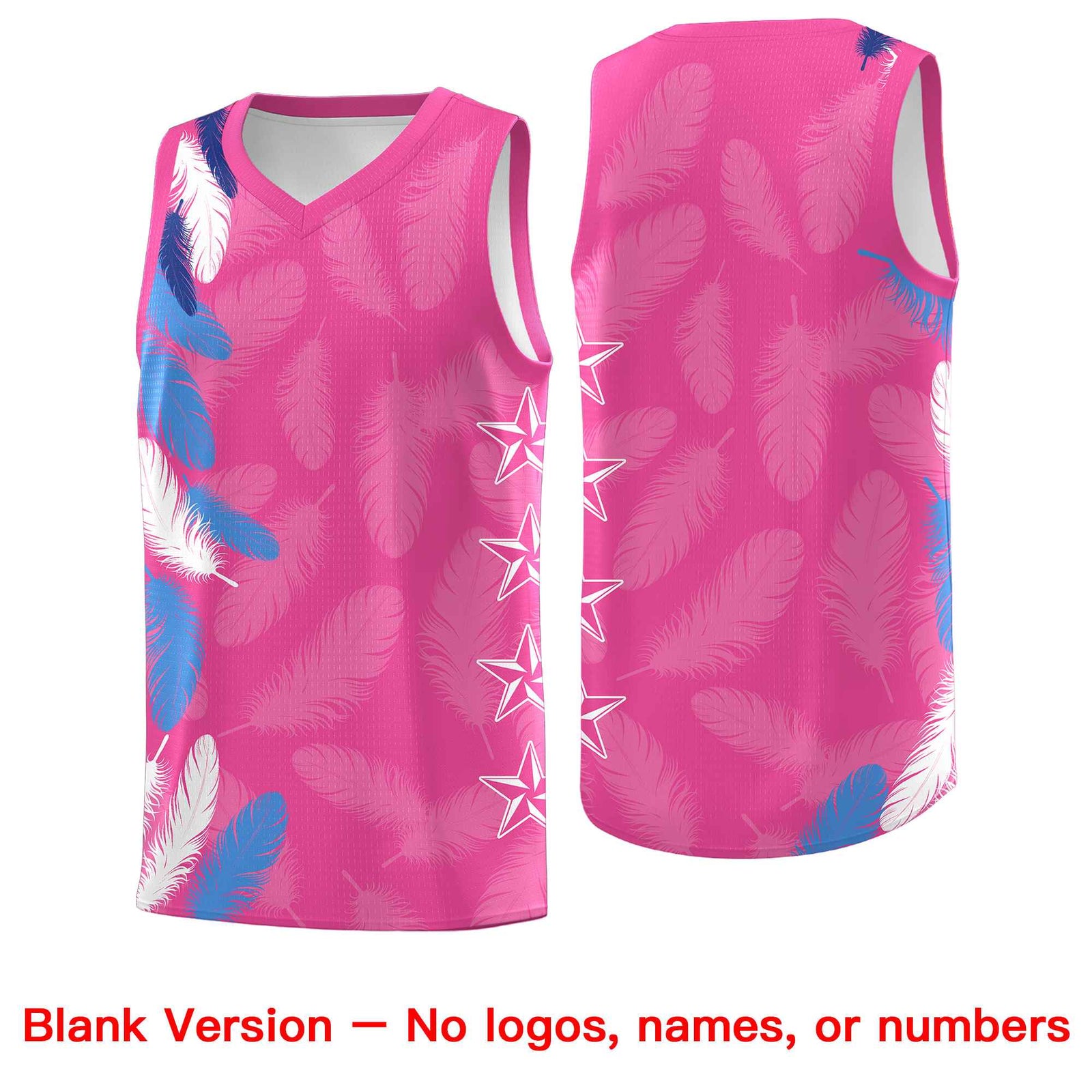 Custom Youth Basketball Jersey Pink Royal Feather Series Sports Uniform