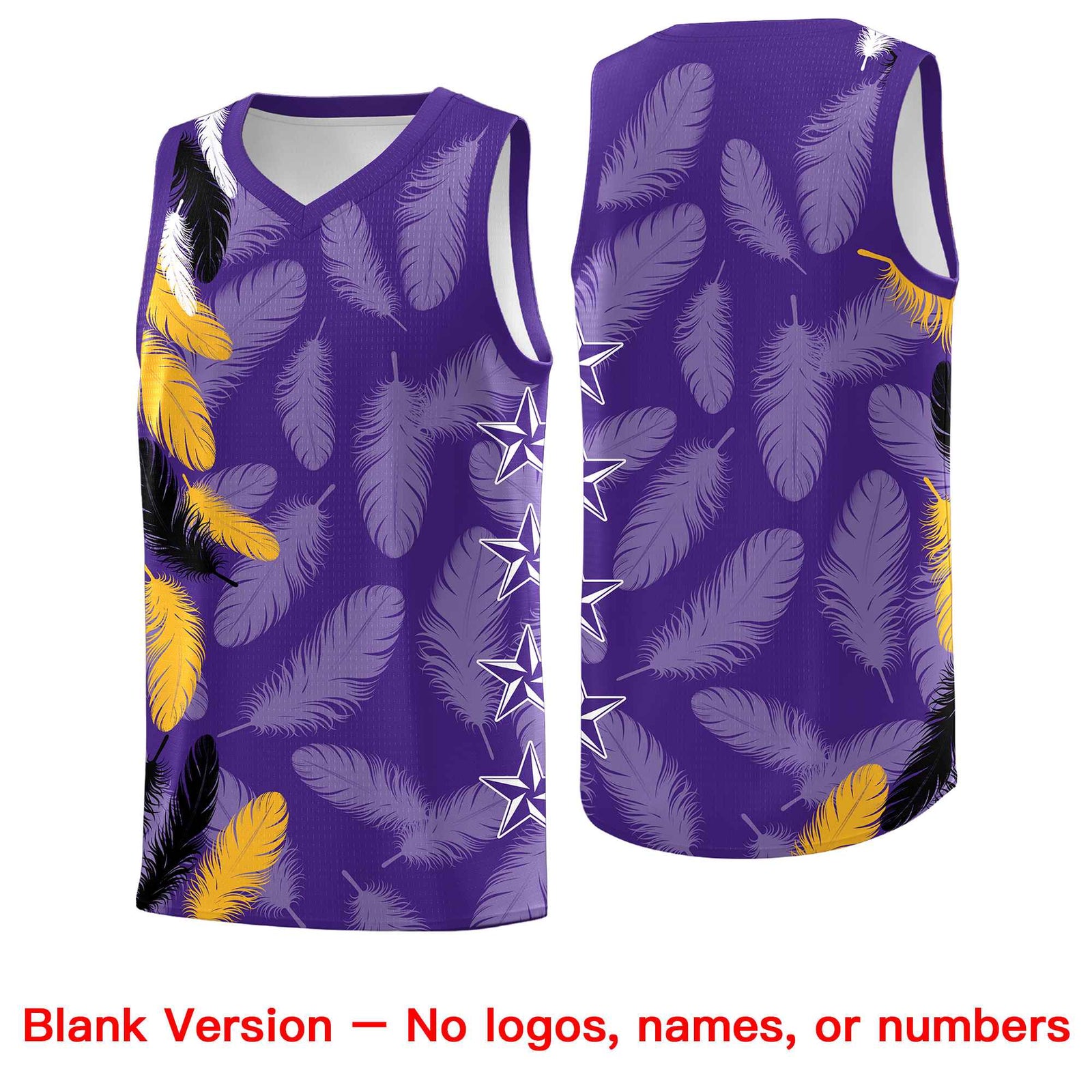 Custom Youth Basketball Jersey Purple White Feather Series Sports Uniform
