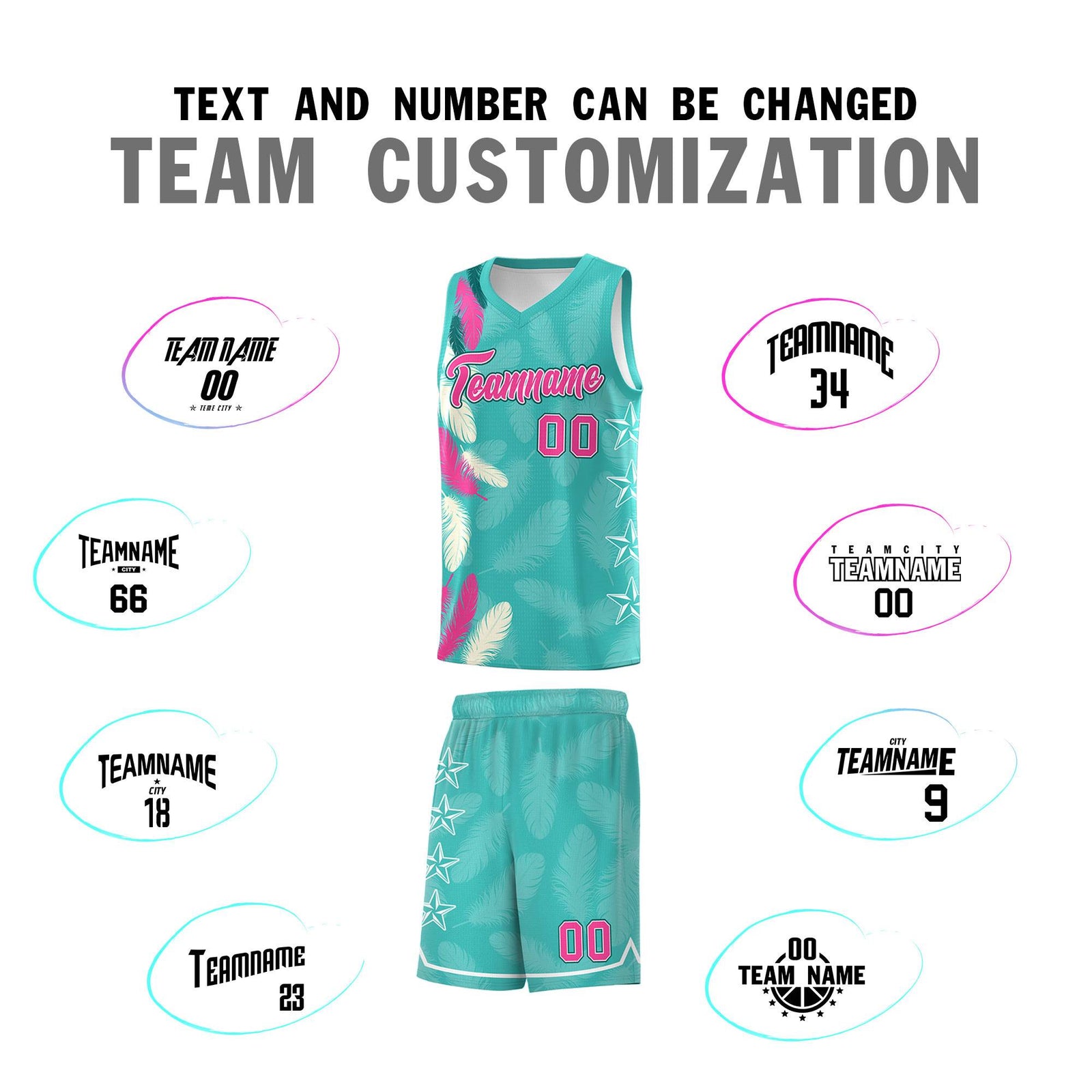 Custom Youth Basketball Jersey Bright Green Pink Feather Series Sports Uniform