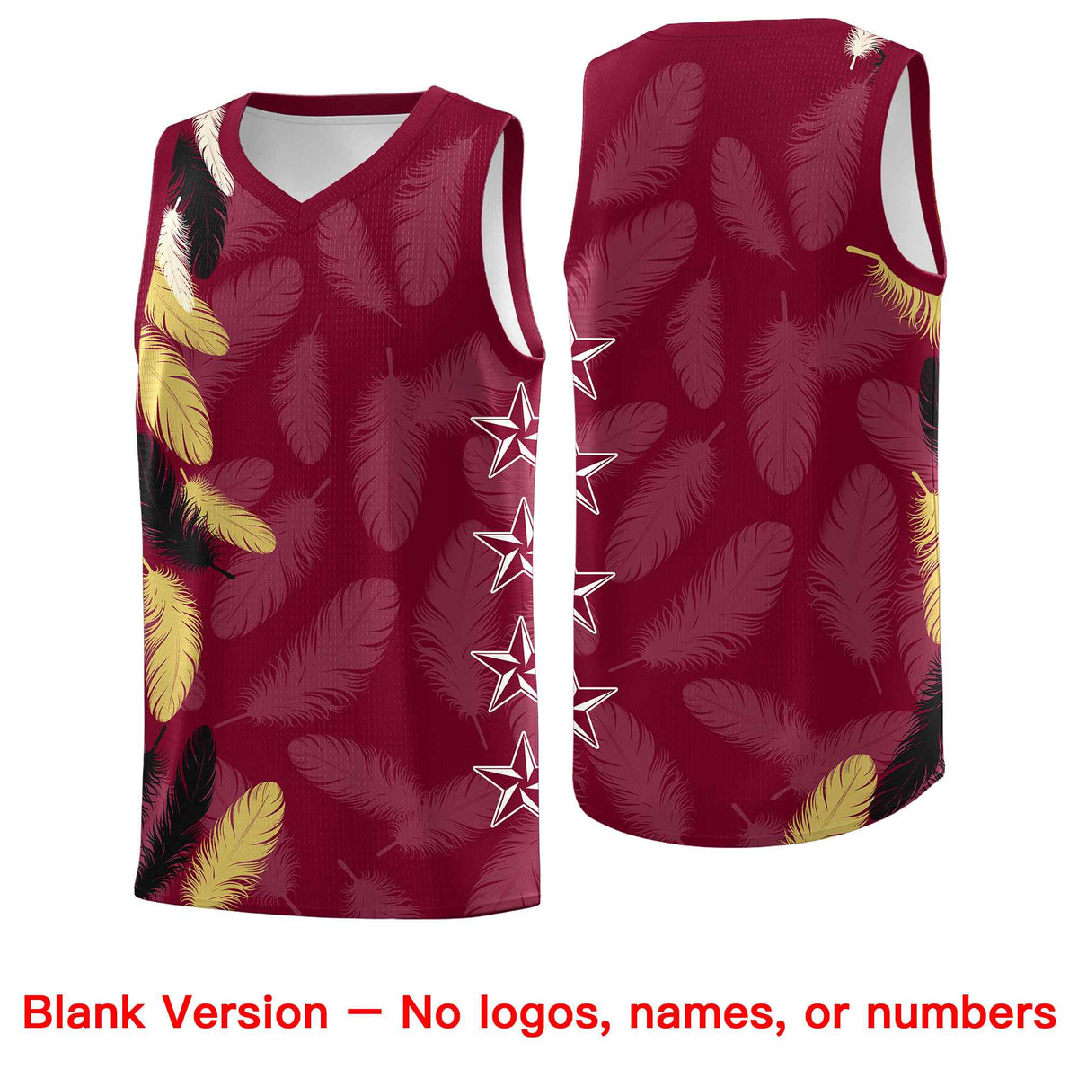 Custom Youth Basketball Jersey Crimson Black Feather Series Sports Uniform