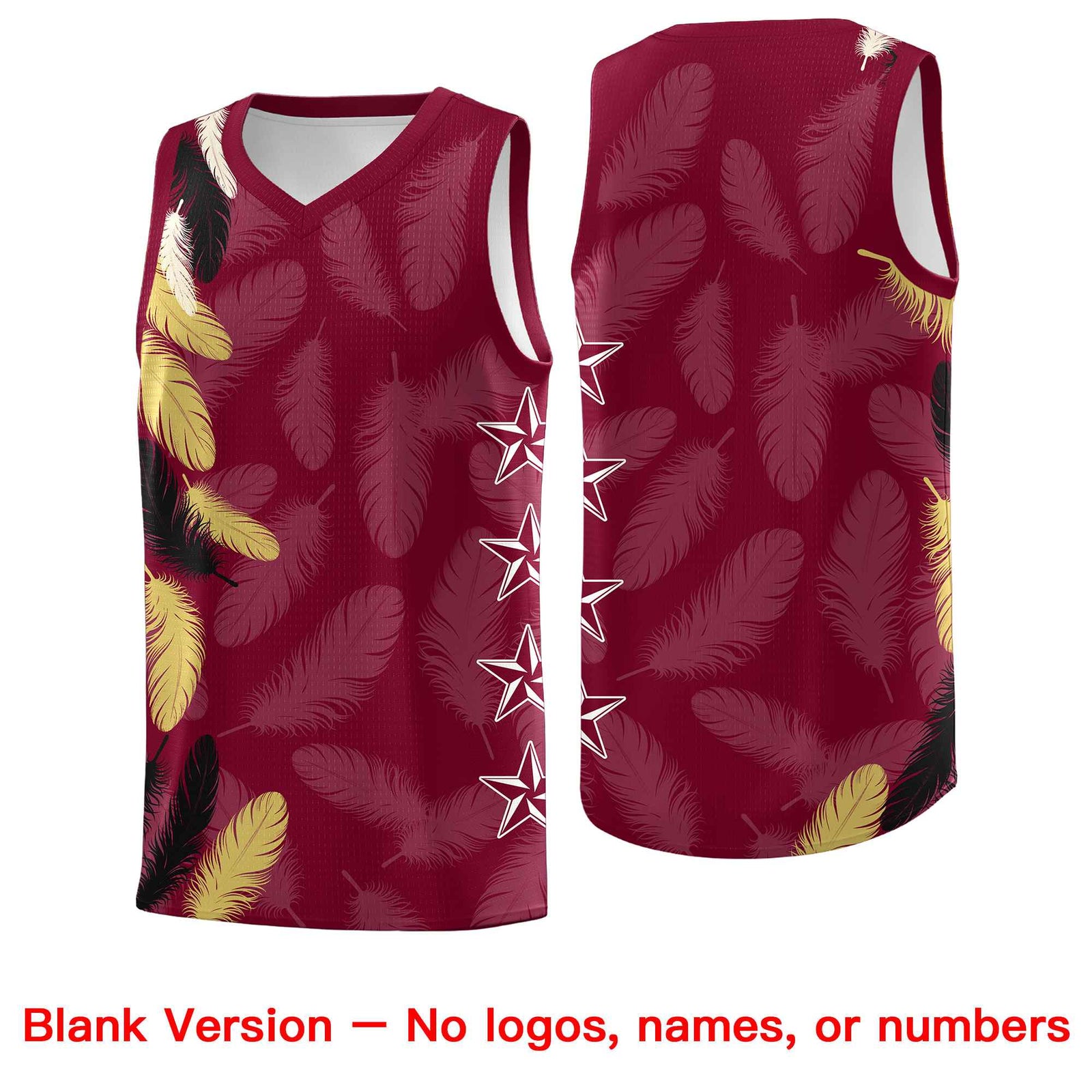 Custom Youth Basketball Jersey Crimson Black Feather Series Sports Uniform