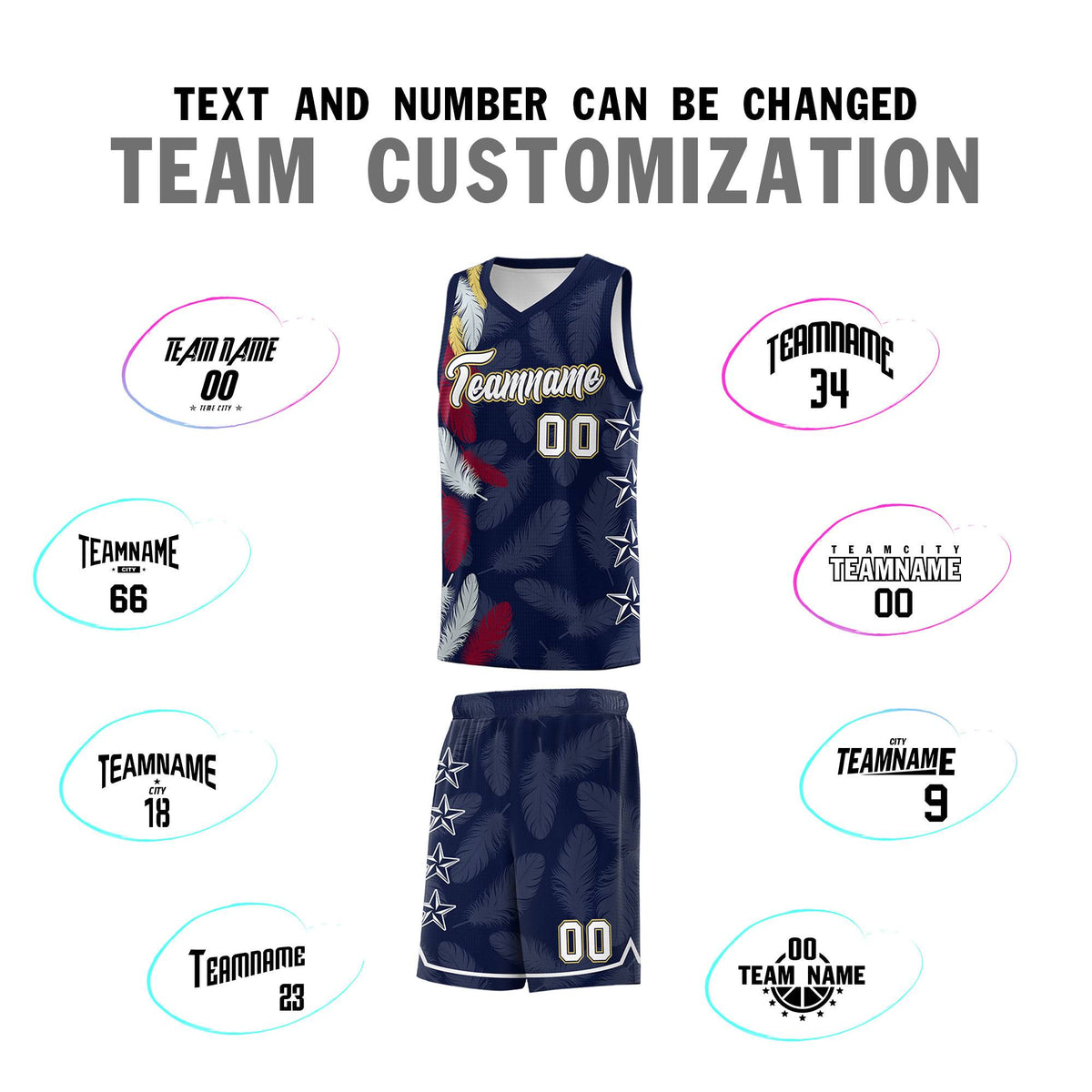 Custom Youth Basketball Jersey Navy White Feather Series Sports Uniform