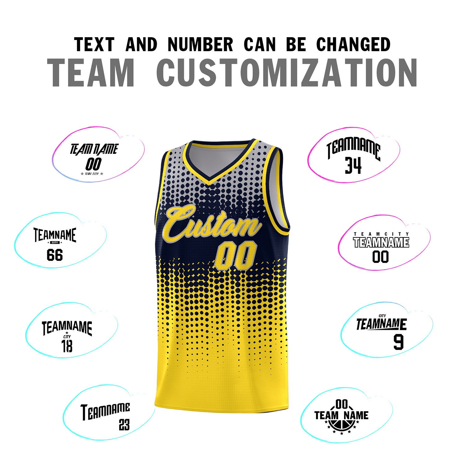 Custom Gold Gradient Dots Design Pattern Sports Uniform Basketball Jersey