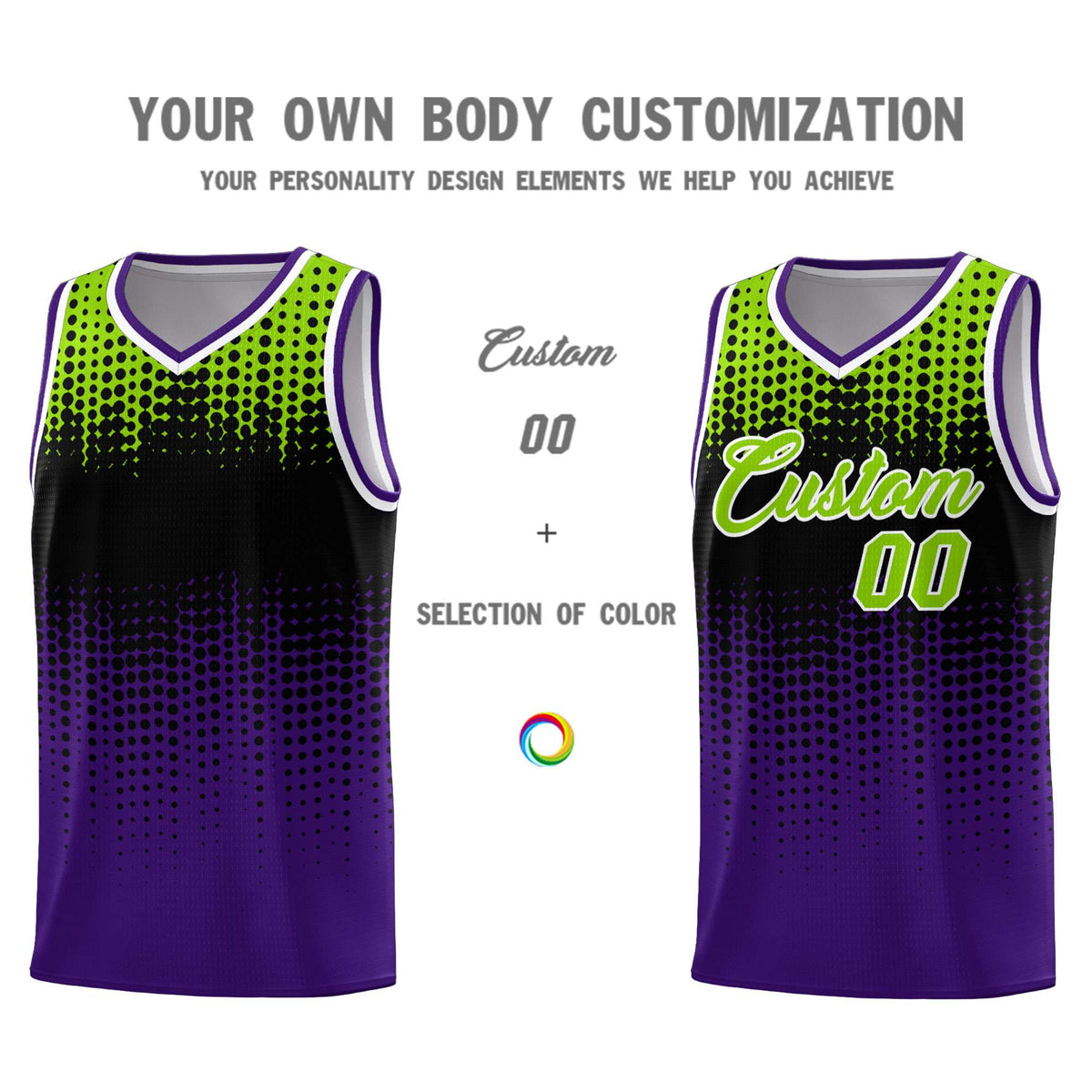 Custom Purple Gradient Dots Design Pattern Sports Uniform Basketball Jersey