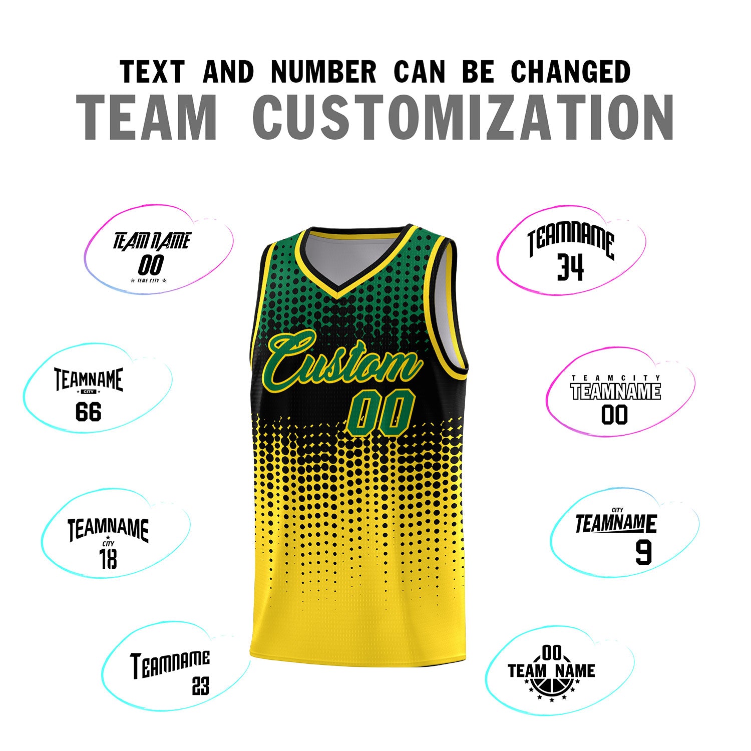 Custom Gold Gradient Dots Design Pattern Sports Uniform Basketball Jersey