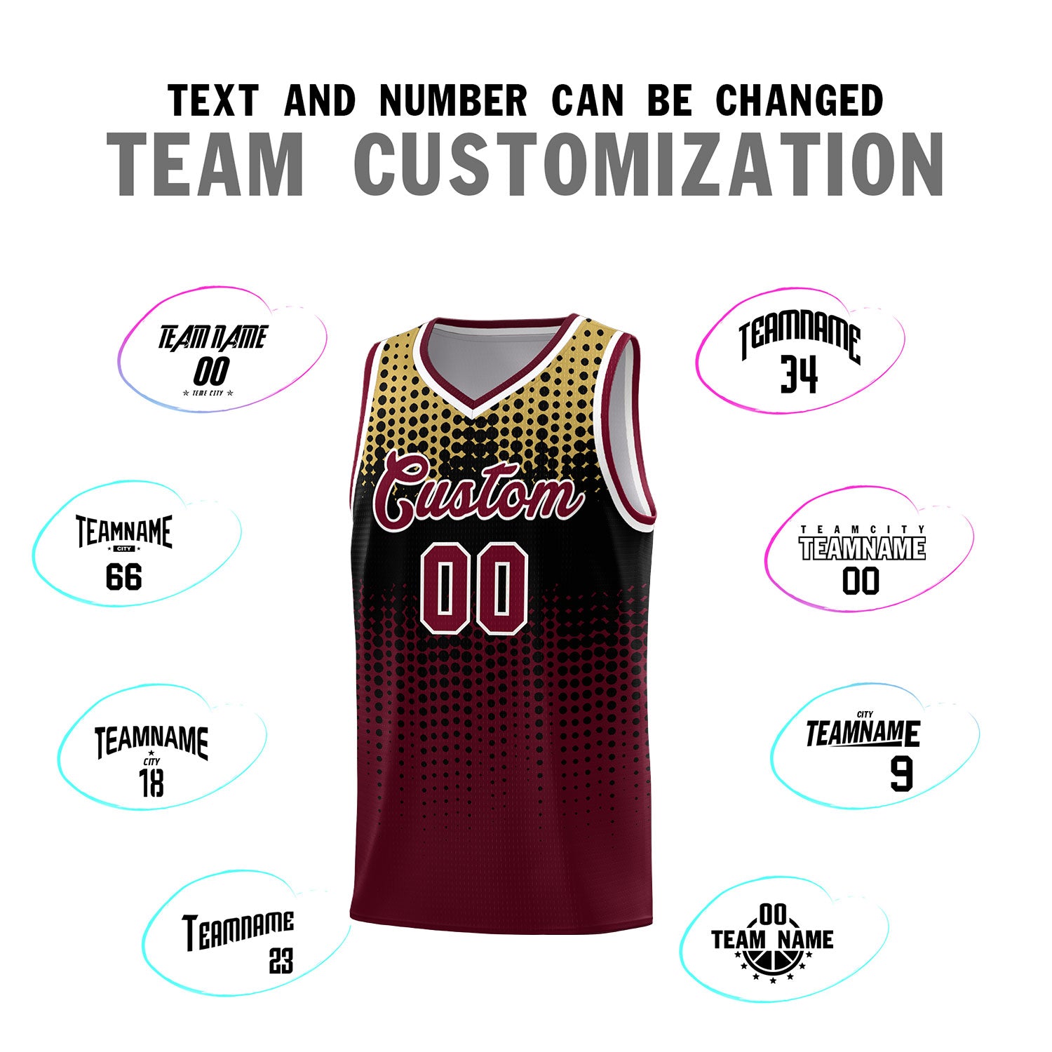 Custom Crimson Gradient Dots Design Pattern Sports Uniform Basketball Jersey