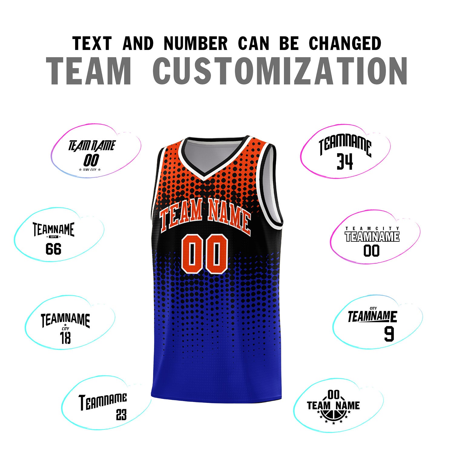 Custom Royal Gradient Dots Design Pattern Sports Uniform Basketball Jersey