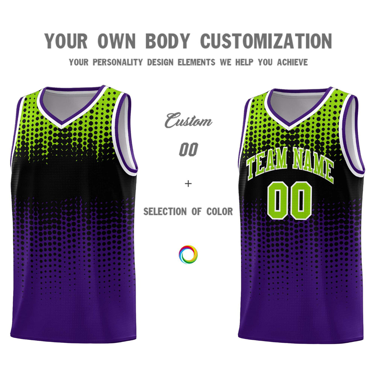 Custom Purple Gradient Dots Design Pattern Sports Uniform Basketball Jersey