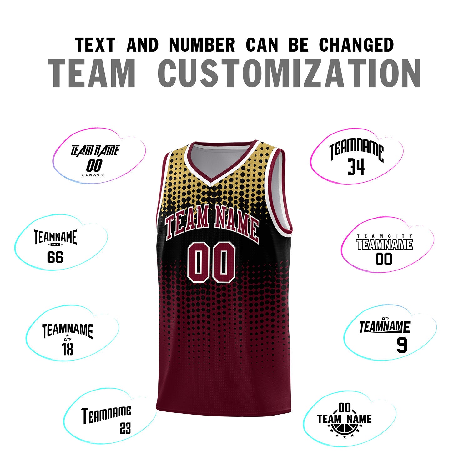 Custom Crimson Gradient Dots Design Pattern Sports Uniform Basketball Jersey