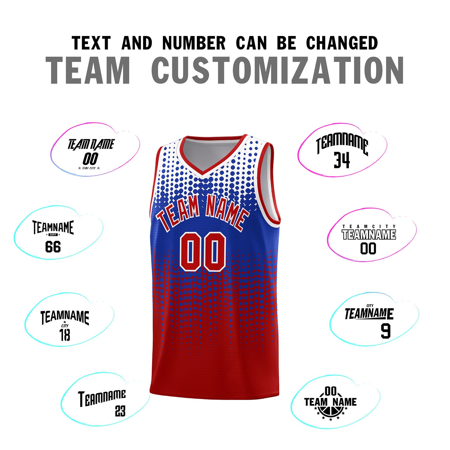 Custom Red Gradient Dots Design Pattern Sports Uniform Basketball Jersey