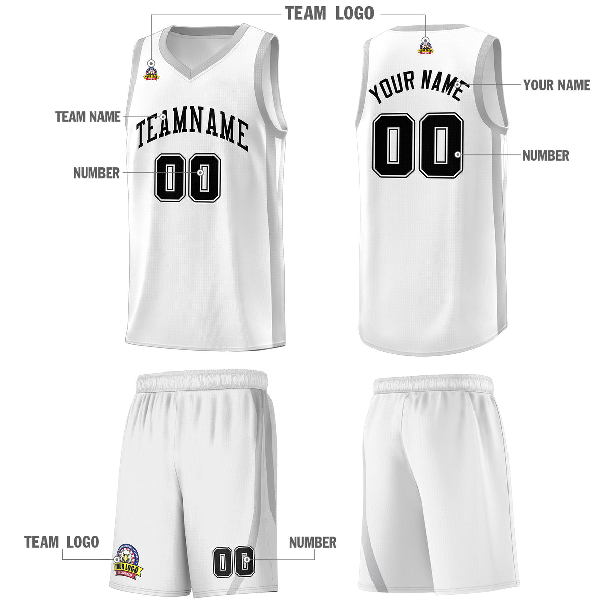 Fans-Made | Custom White Silver Classic Sets Sports Uniform Basketball Jersey ¨C Available for Reorder