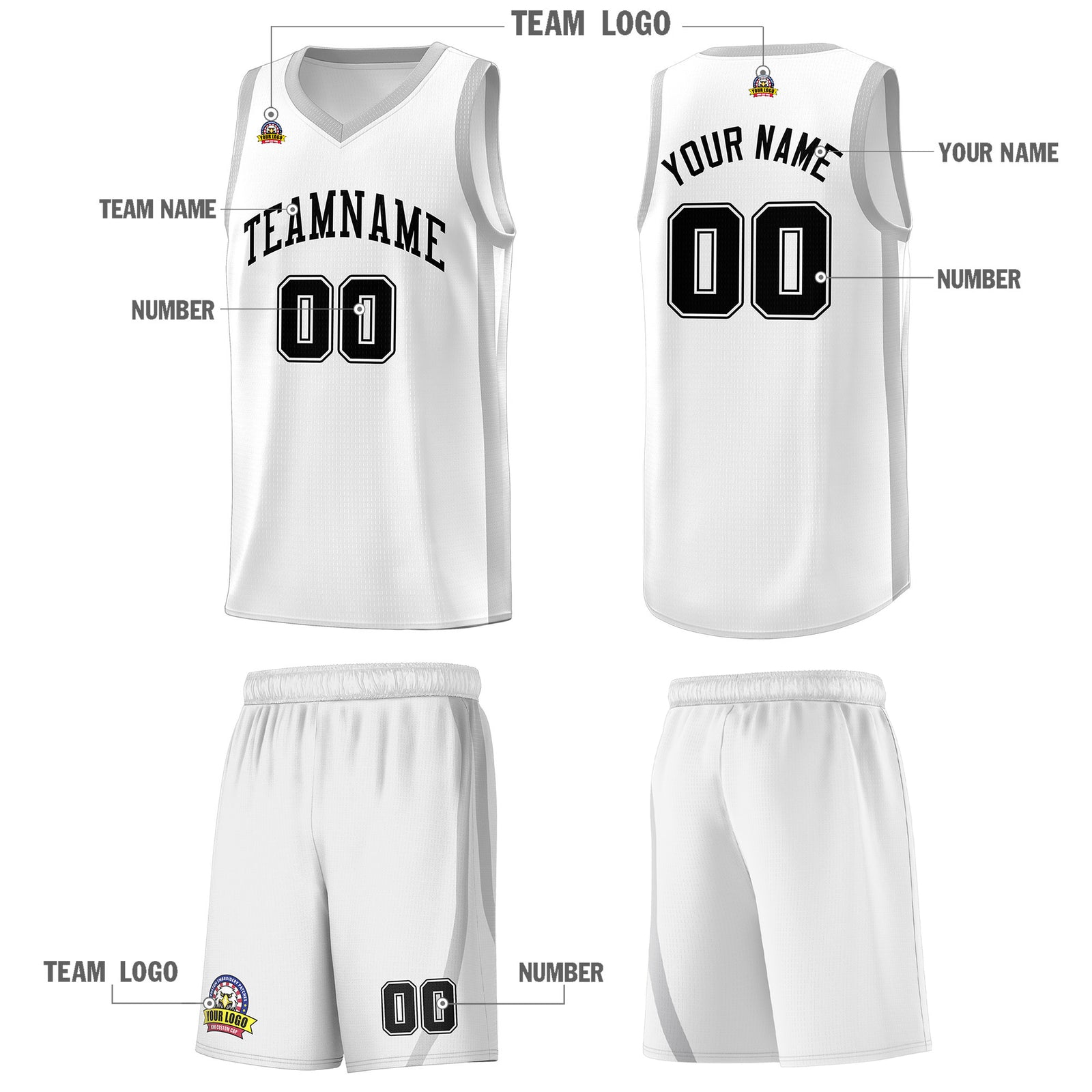 Fans-Made | Custom White Silver Classic Sets Sports Uniform Basketball Jersey ¨C Available for Reorder