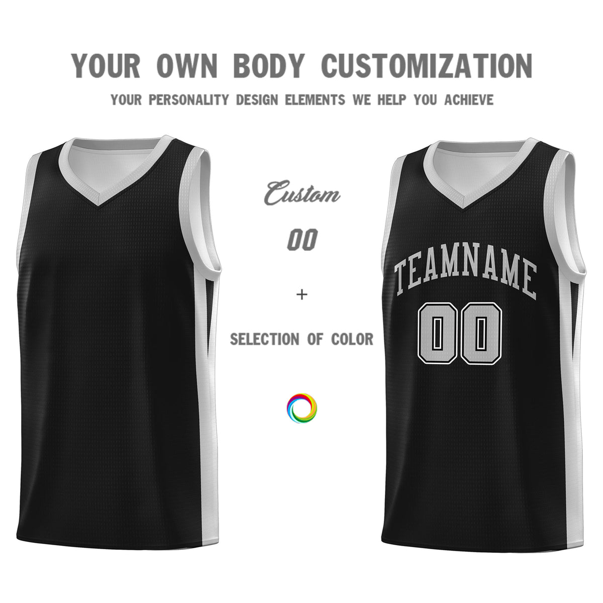Fans-Made | Custom Black Silver Classic Sets Sports Uniform Basketball Jersey ¨C Available for Reorder
