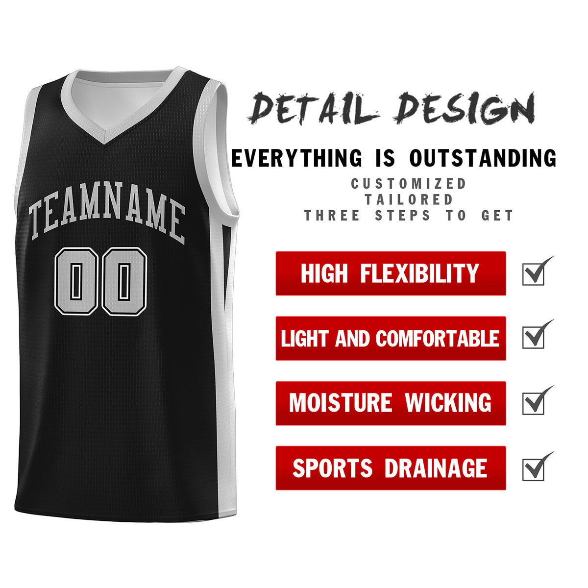 Fans-Made | Custom Black Silver Classic Sets Sports Uniform Basketball Jersey ¨C Available for Reorder