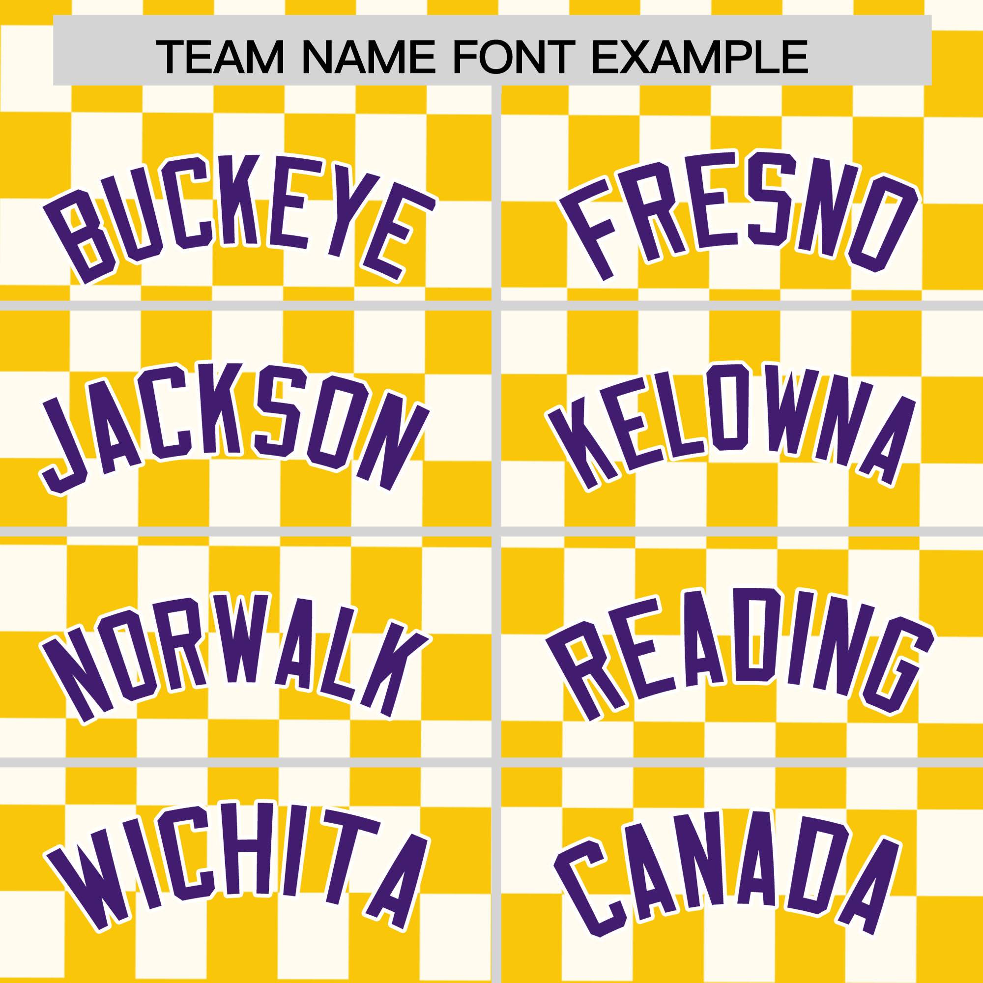 Custom Gold White Personalized Plaid Fashion Design Authentic Baseball Jersey