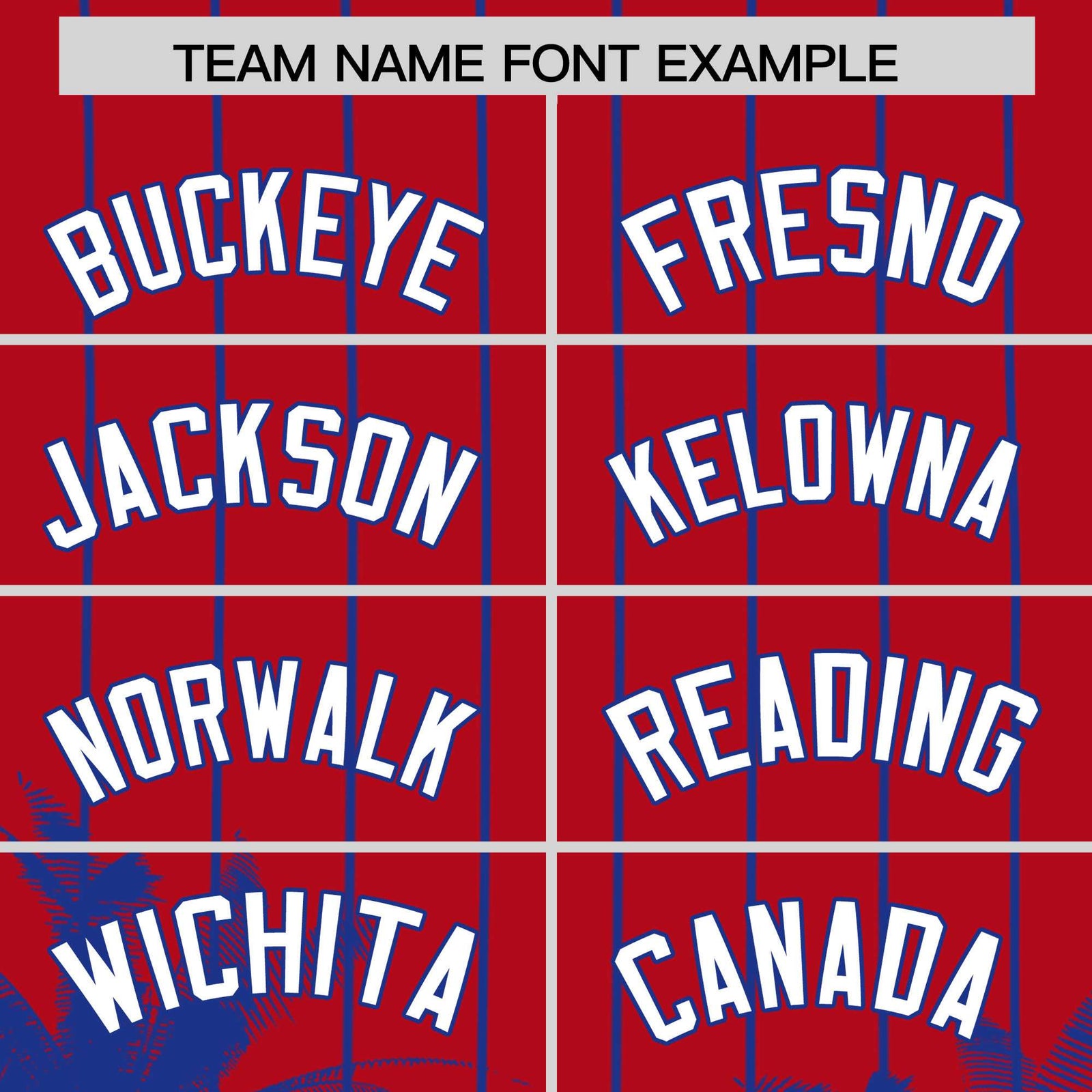 Custom Red Royal Pinstripe Coconut Tree Pattern Authentic Baseball Jersey