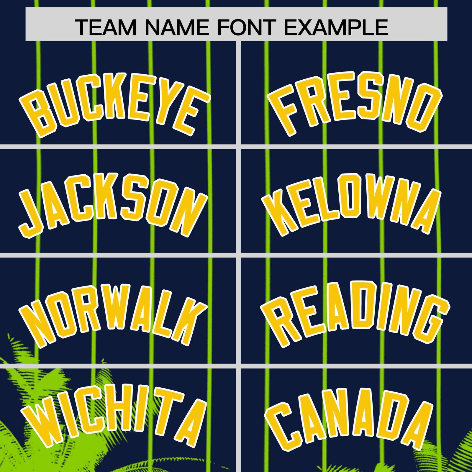 Custom Navy Neon Green Pinstripe Coconut Tree Pattern Authentic Baseball Jersey