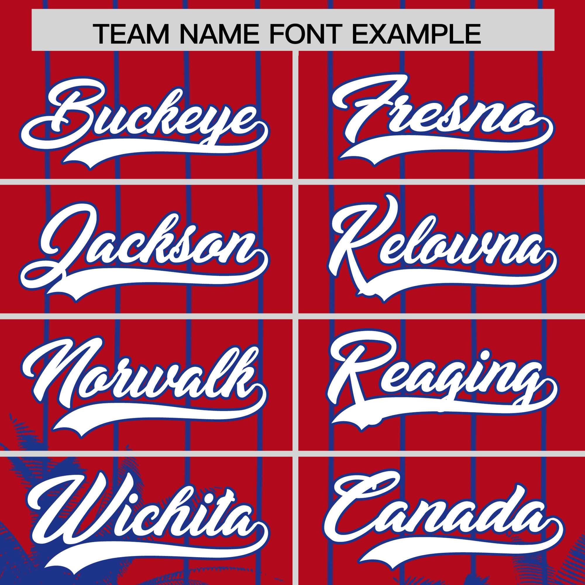 Custom Red Royal Pinstripe Coconut Tree Pattern Authentic Baseball Jersey