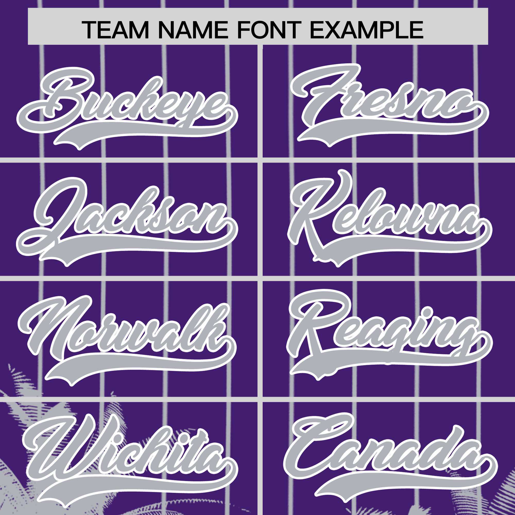 Custom Purple Gray Pinstripe Coconut Tree Pattern Authentic Baseball Jersey