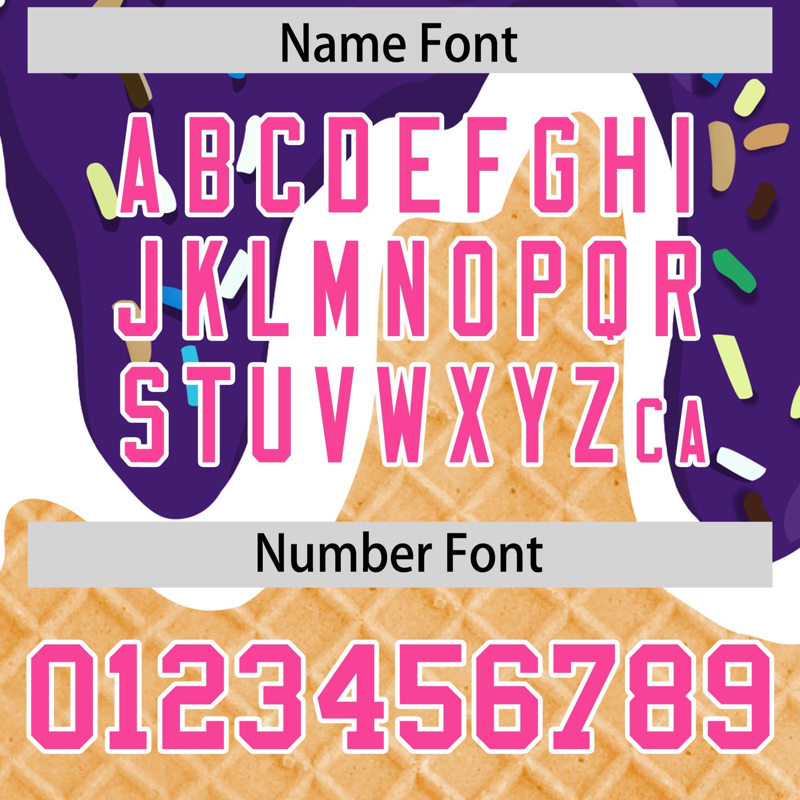 Custom Purple Ice Cream Cone Graffiti Pattern Fashion Authentic Baseball Jersey