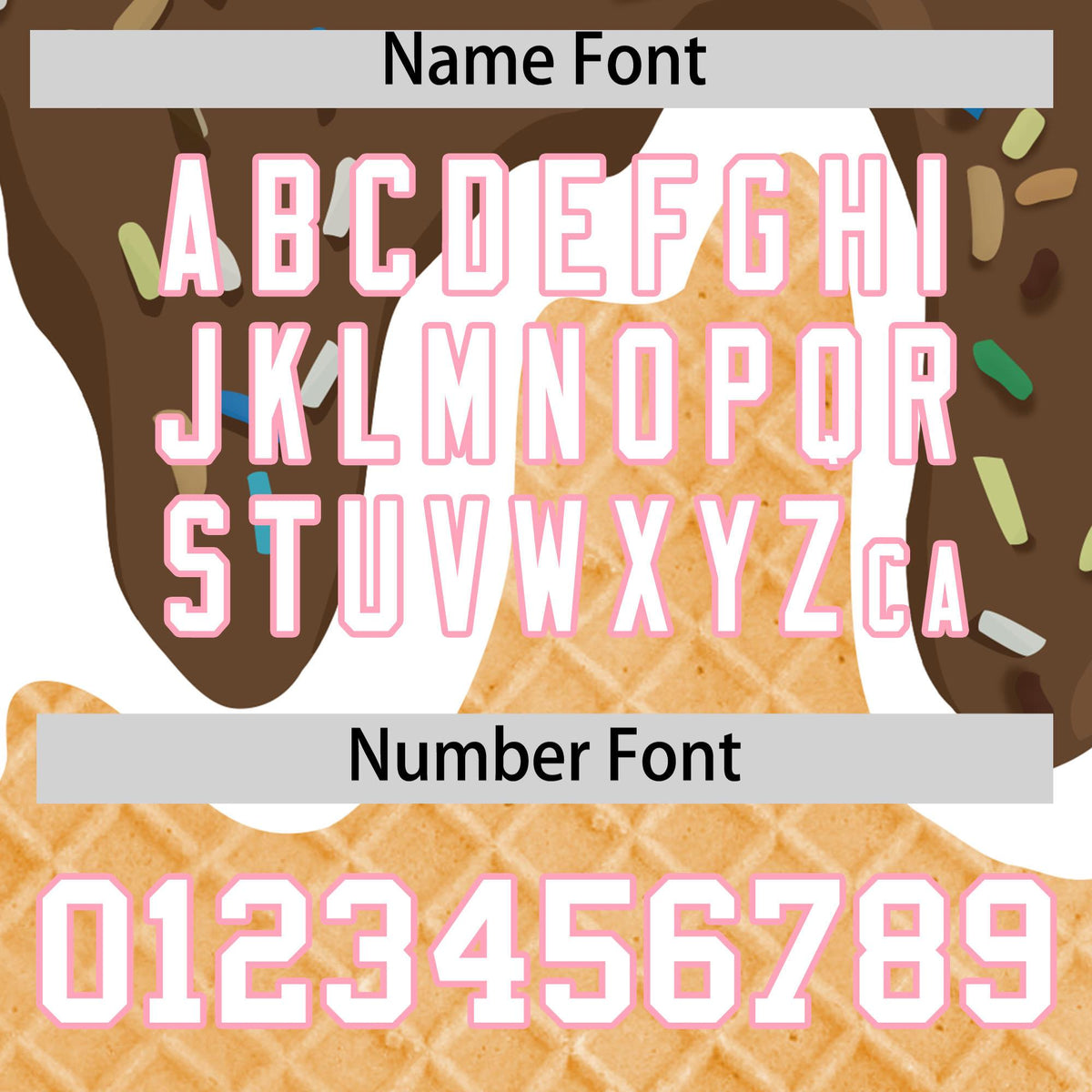 Custom Brown Ice Cream Cone Graffiti Pattern Fashion Authentic Baseball Jersey