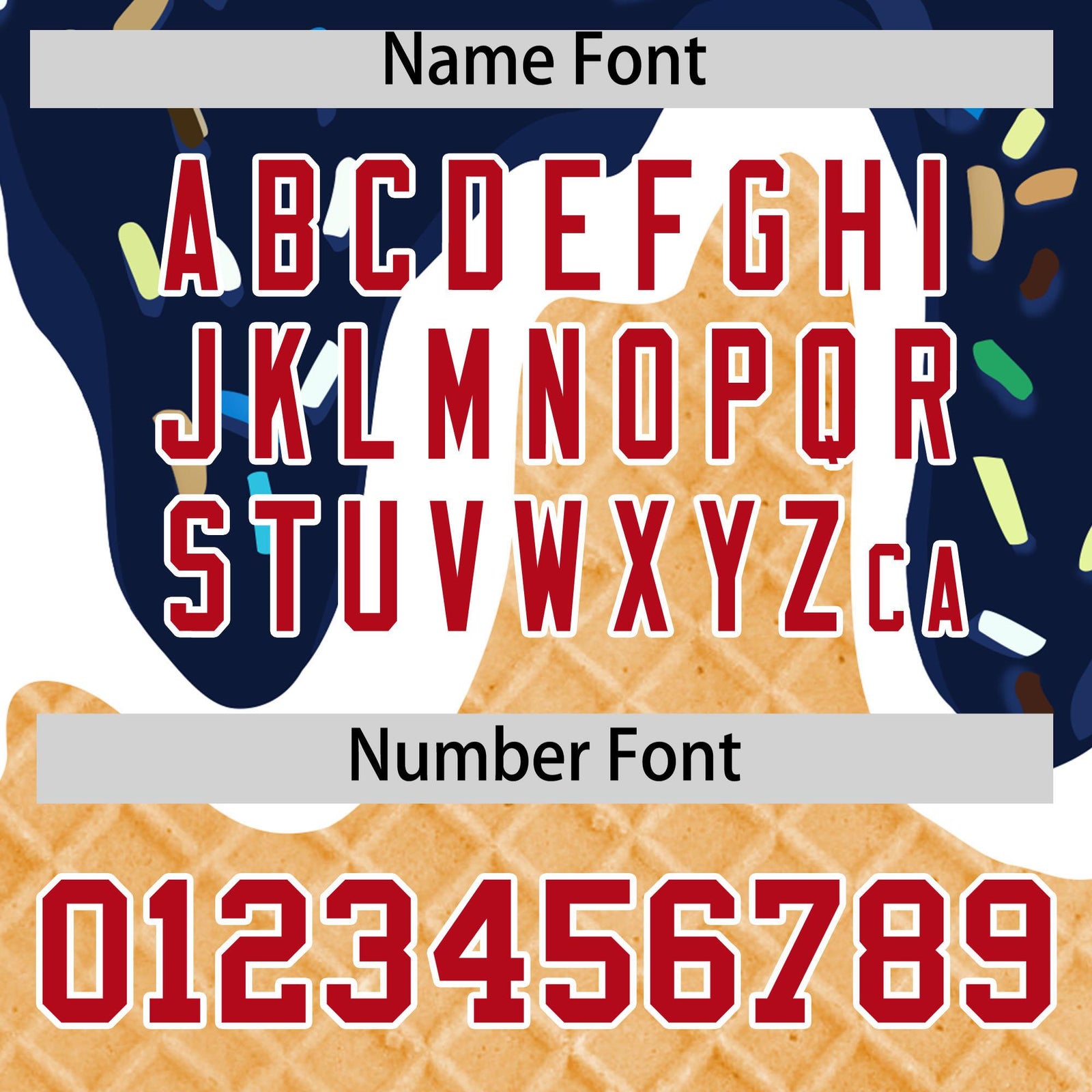 Custom Navy Ice Cream Cone Graffiti Pattern Fashion Authentic Baseball Jersey