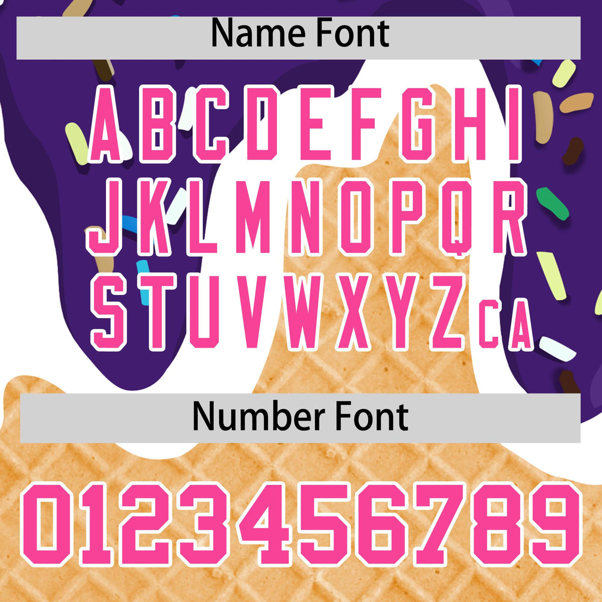 Custom Purple Ice Cream Cone Graffiti Pattern Fashion Authentic Baseball Jersey