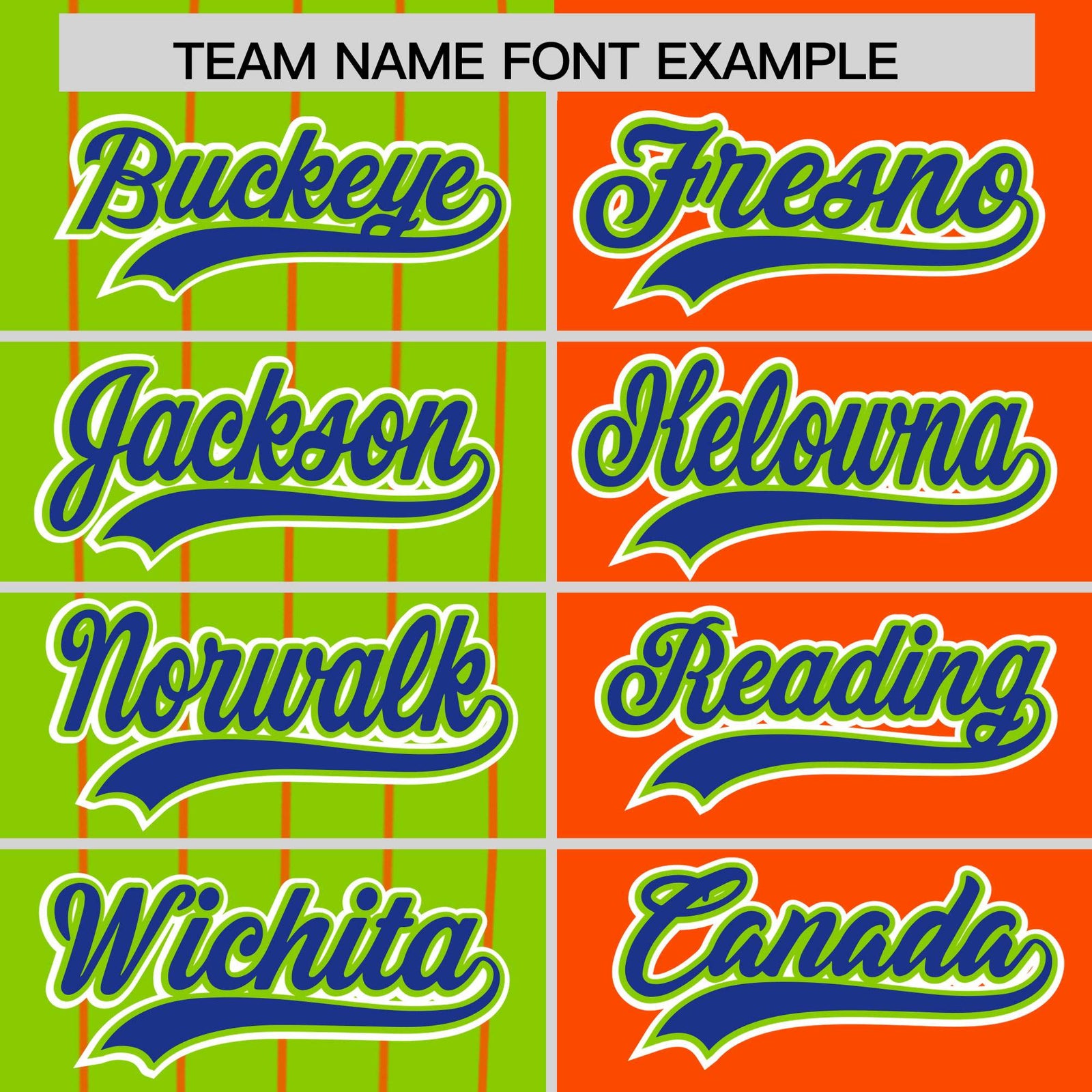 Custom Neon Green Orange and Royal Pinstripe Personalized Raglan Sleeves Authentic Baseball Jersey