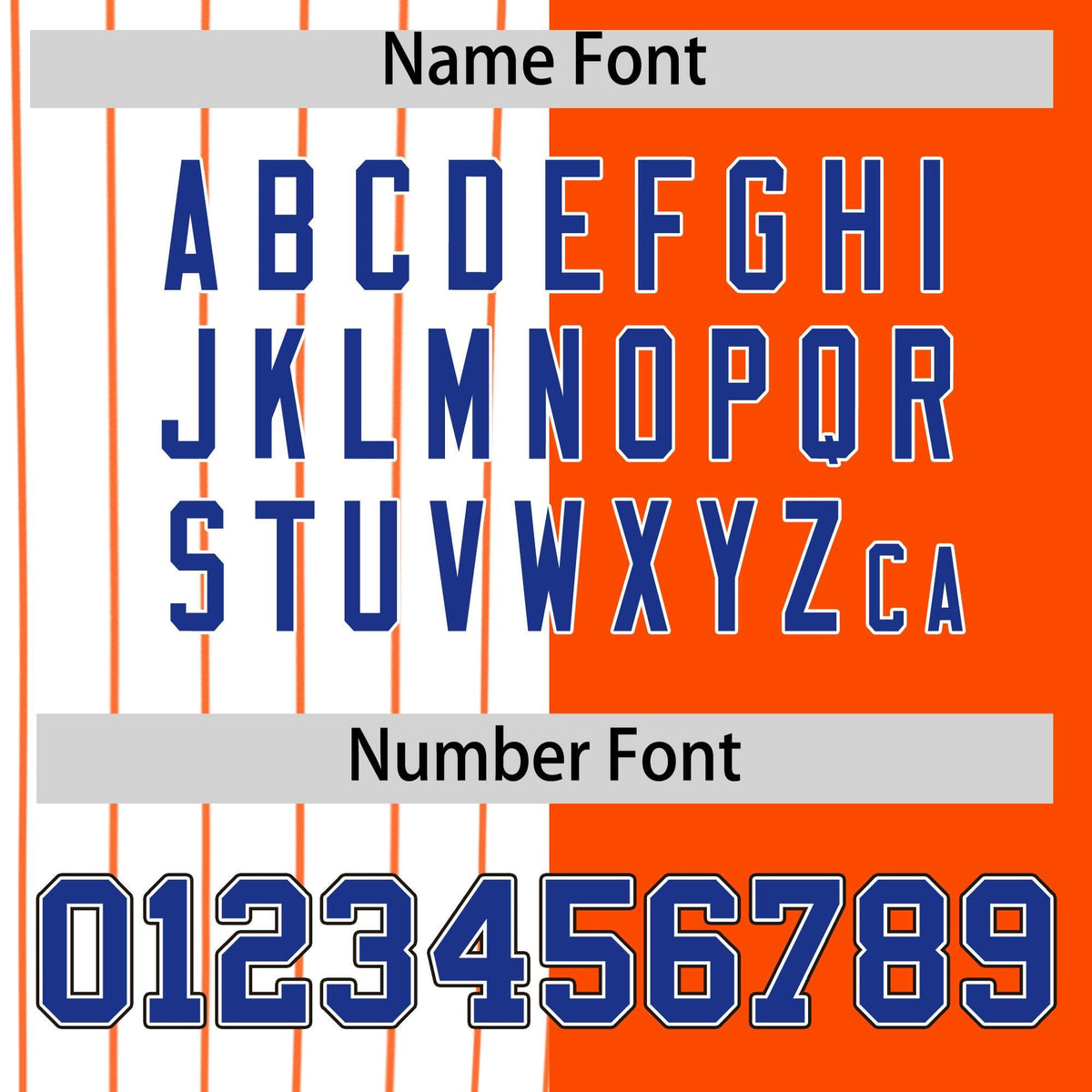 Custom White Orange and Royal Pinstripe Personalized Raglan Sleeves Authentic Baseball Jersey